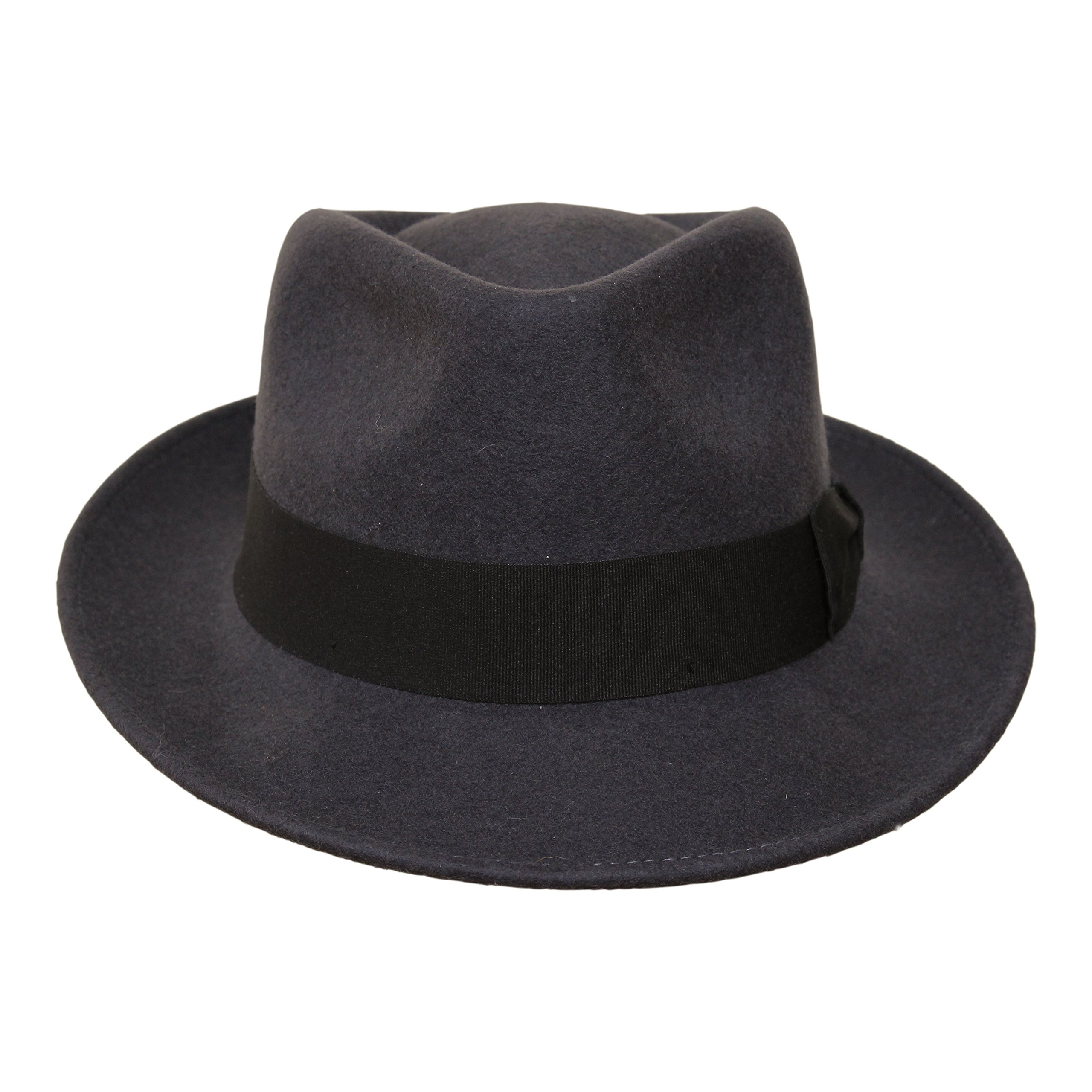 Premium Doyle - Teardrop Fedora Hat for Men & Women - 100% Wool Felt - Crushable Travel Hat - Water Resistant Unisex Fedora - Perfect for Outdoor Adventures, Travel & Fashion