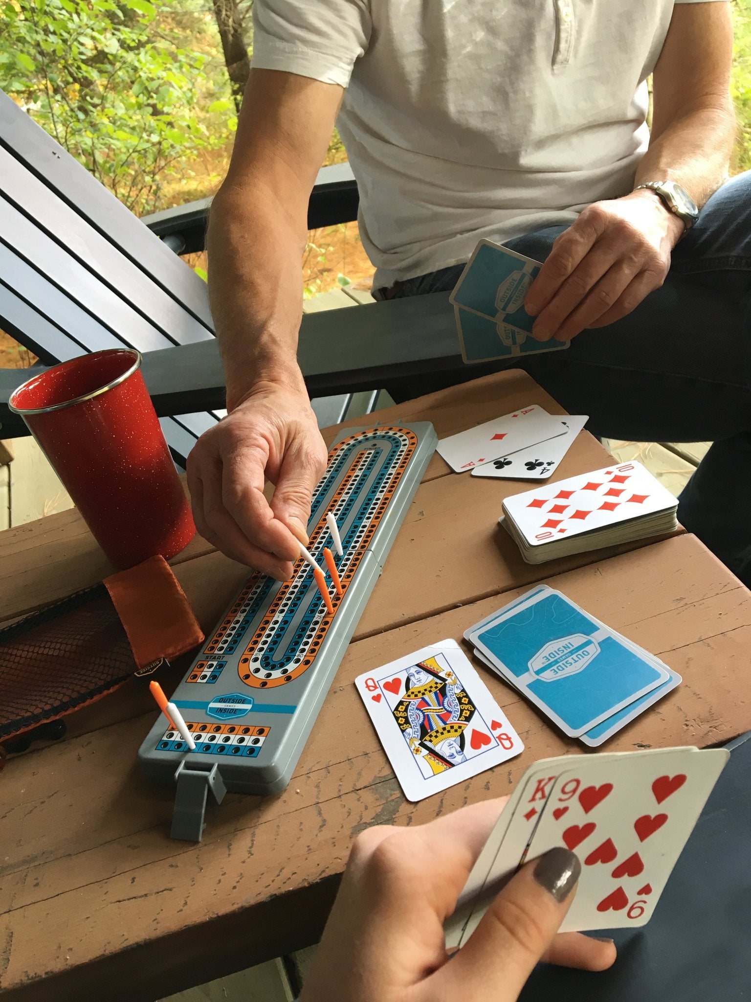 Portable Backpack Cribbage Board Game Set - Travel & Outdoor Cribbage for Camping, Hiking & Road Trips