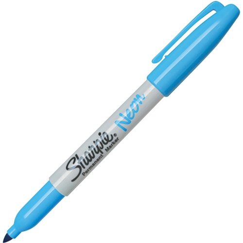 Sharpie Neon Permanent Marker - Fine Point, Blue Ink for Office & Art