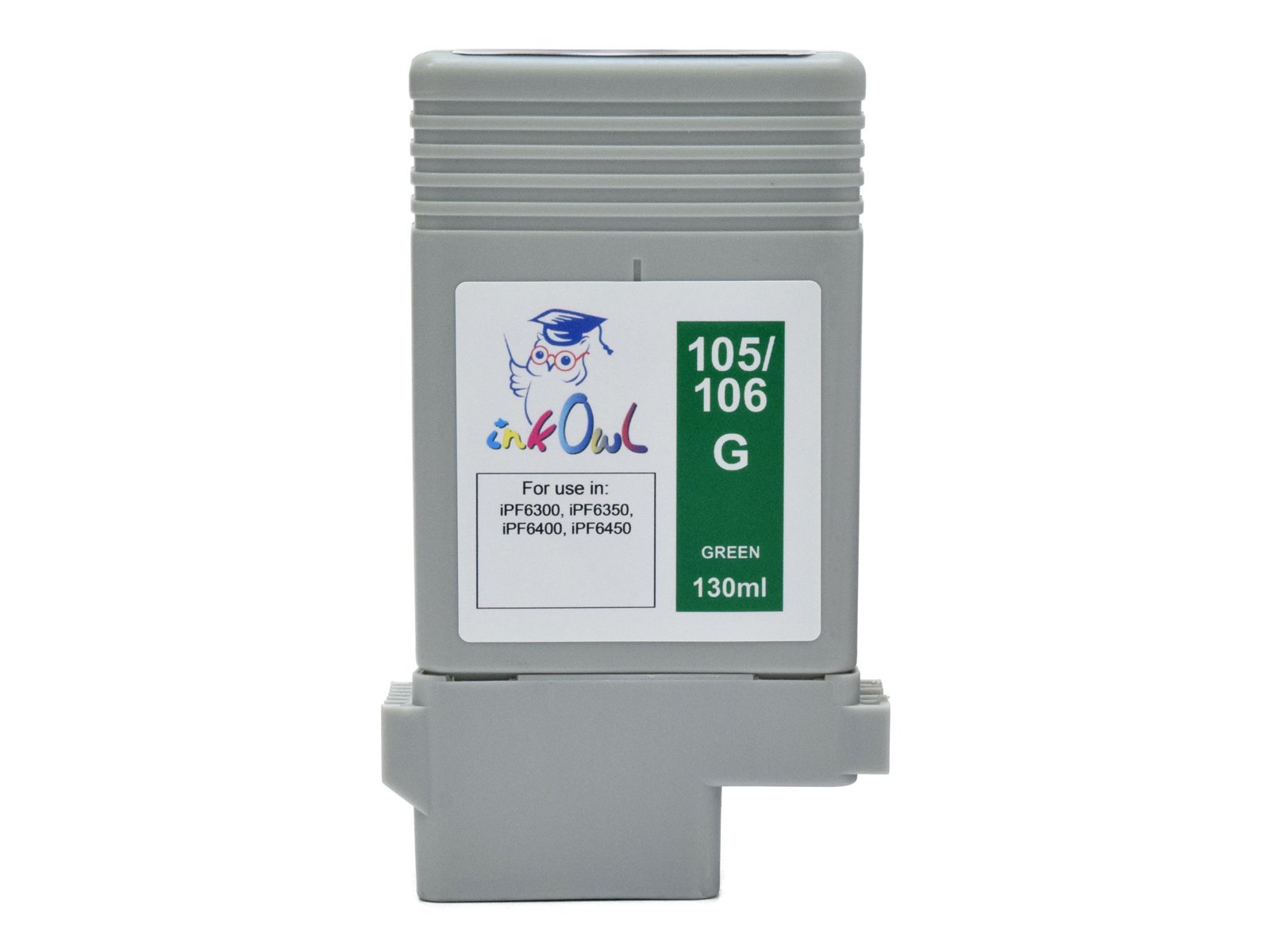InkOwl Compatible Green Ink Cartridge Replacement for Canon PFI-105G PFI-106G (130ml) - Works with iPF6300 iPF6350 iPF6400 iPF6450 Printers - Ideal for Large Format Printing, Photo Printing & Office Use