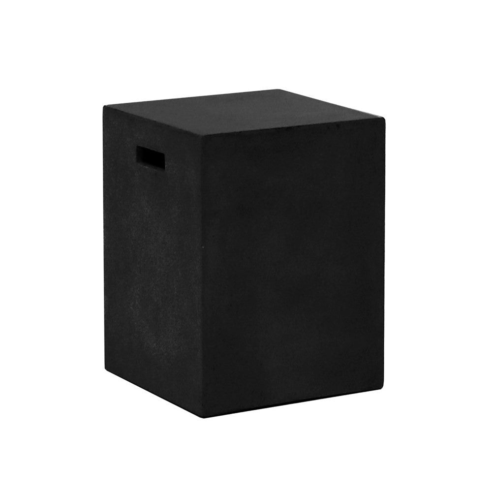 Black Concrete Outdoor Side Table - Durable & Weather-Resistant Patio Furniture for Garden, Poolside, and Backyard Relaxation
