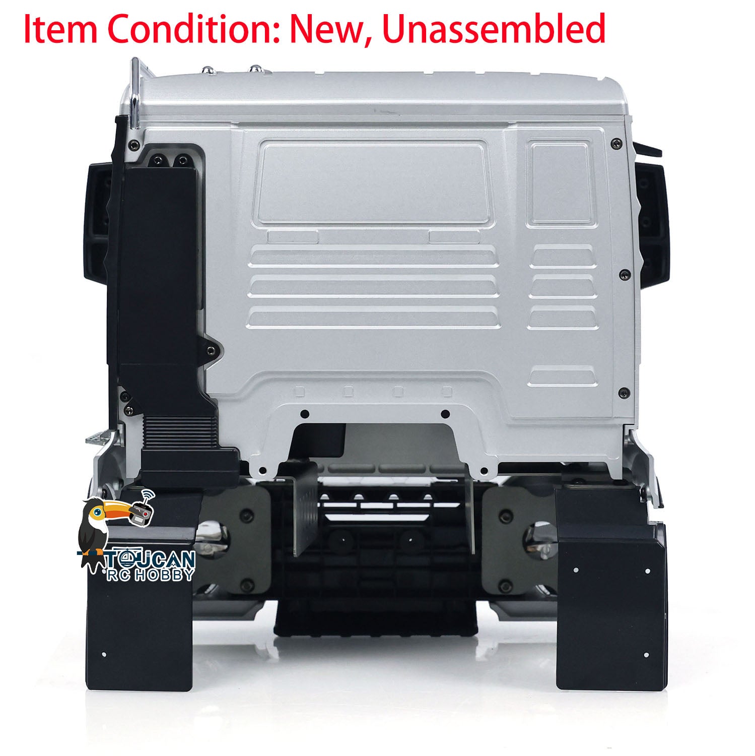 1/14 Scale RC Tractor Truck Metal Cabin Kit with Light System - Remote Control Dumper Tipper for Construction Vehicles (Unpainted) | Perfect for RC Construction Site Scenes & Model Vehicle Collectors
