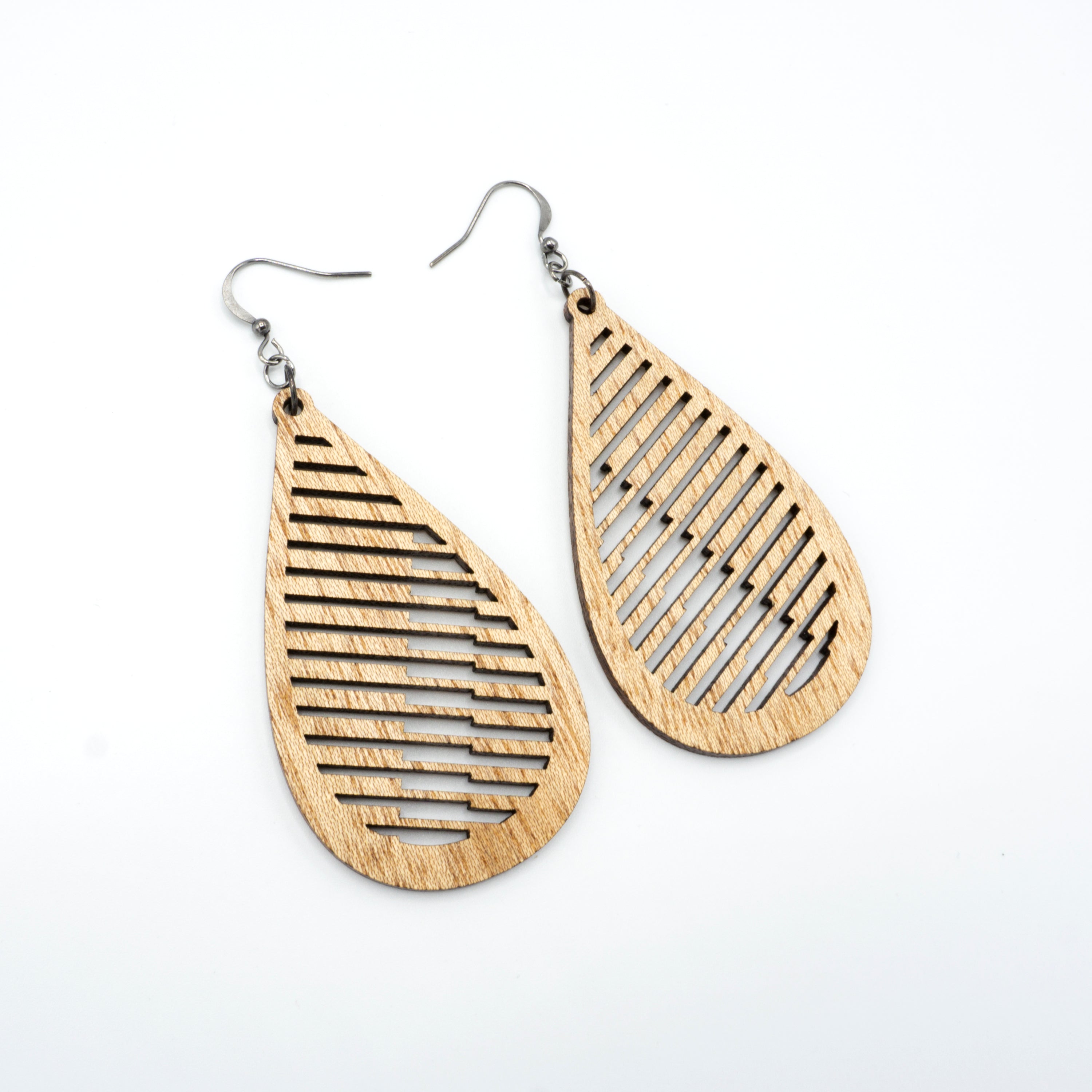 Handmade Mahogany Wood Earrings - Lightweight & Stylish Drop 06 [L] Design for Women | Perfect for Boho, Casual & Party Outfits