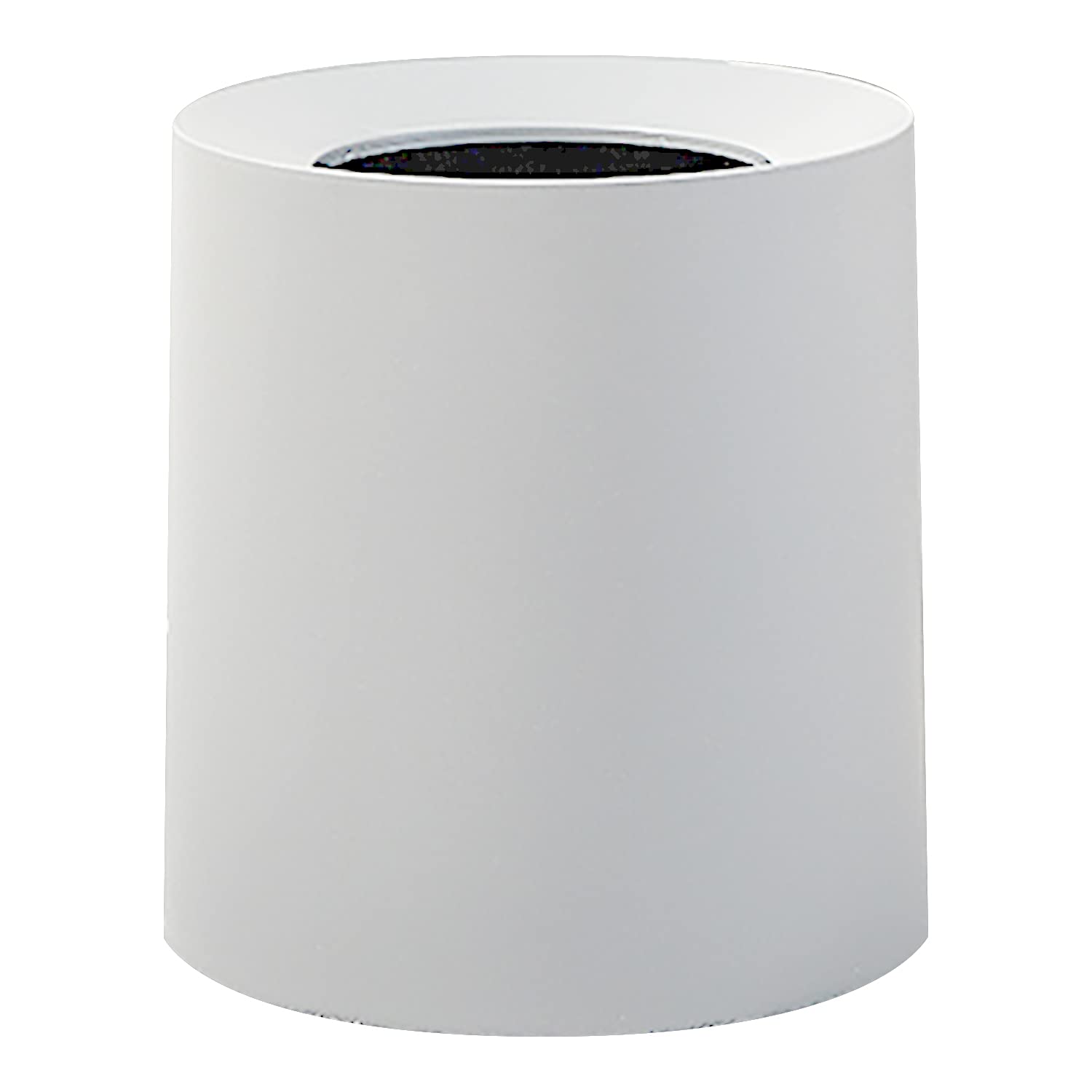 Modern Round Waste Basket - 3.2Gal/12L Open Top Trash Can with Removable Plastic Bin - White Garbage Can Hides Liner Bags - Perfect for Bathroom, Kitchen & Office Use - Minimalist Home & Office Decor Solution