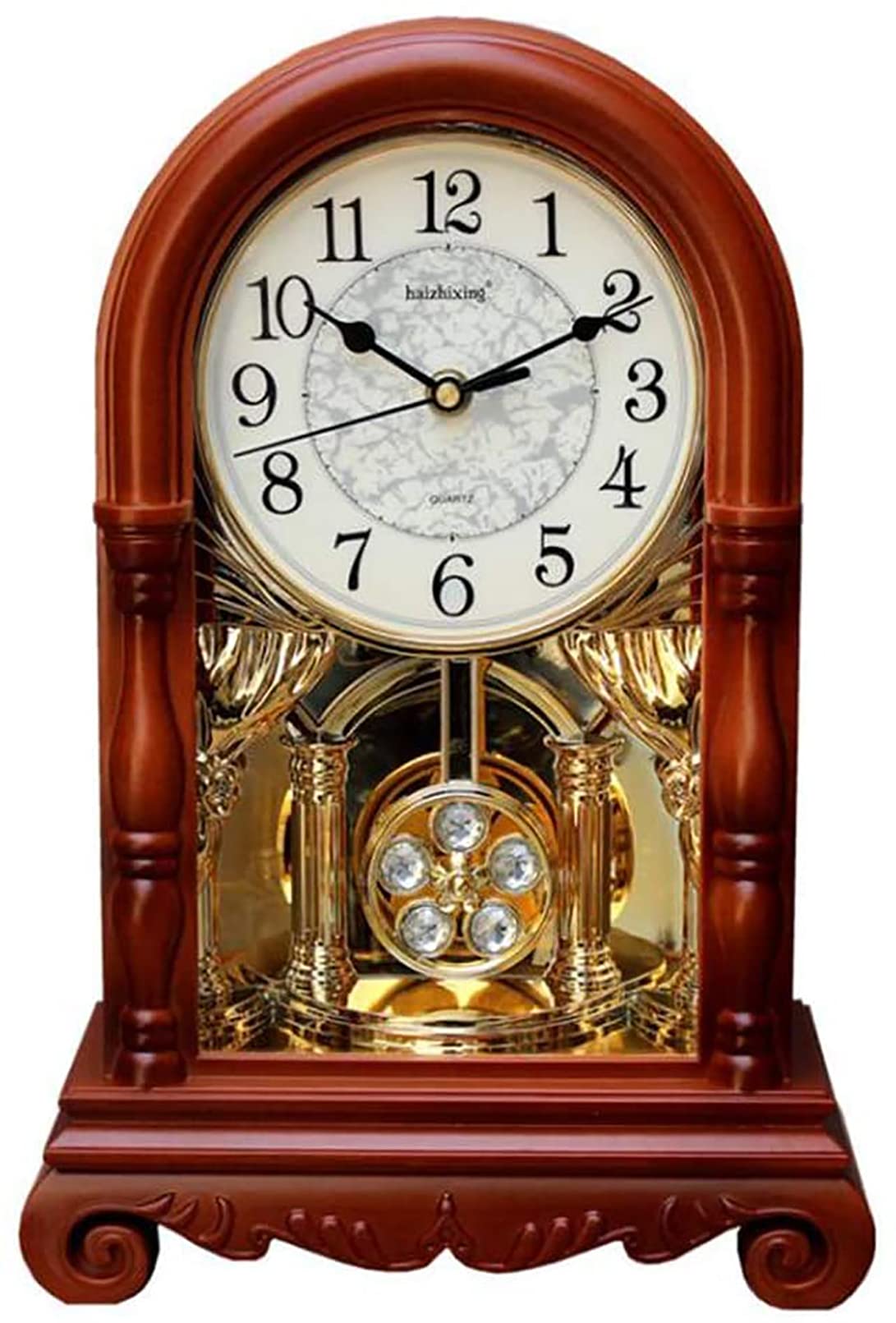 Vintage Retro Pendulum Desk Clock - Silent Non-Ticking Grandfather & Mantel Clock for Home, Office, Living Room Decor | Perfect Gift for Housewarming, Birthday & Anniversary