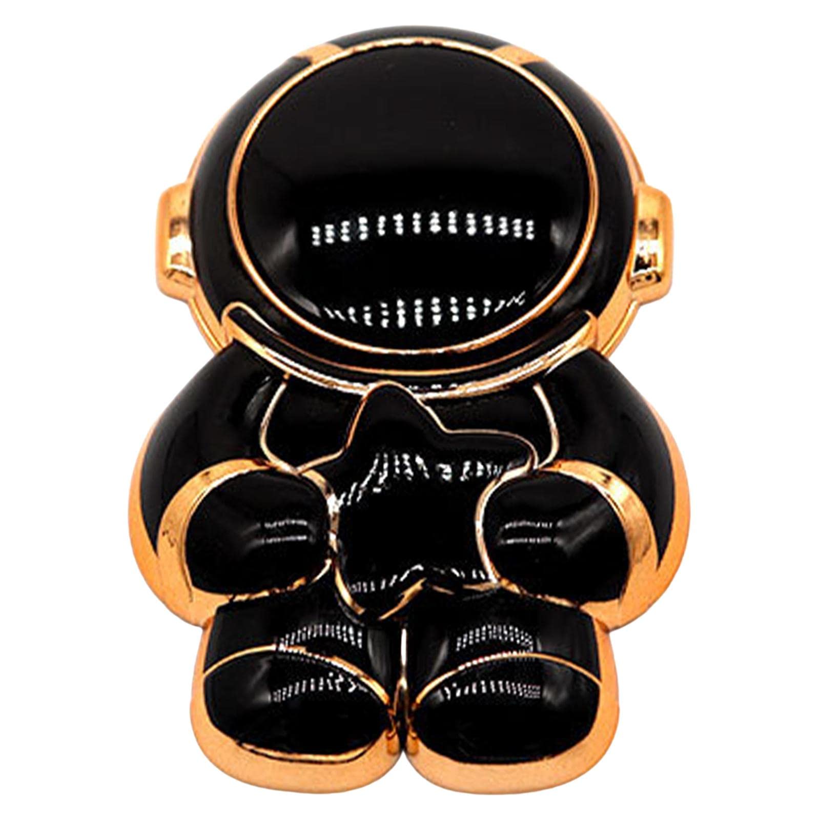 Figatia Astronaut Cartoon Foldable Electroplated Phone Stand - Hidden Desktop Holder for iPhone, Samsung & Smartphones - Perfect for Bedroom, Office & Gaming (Black)