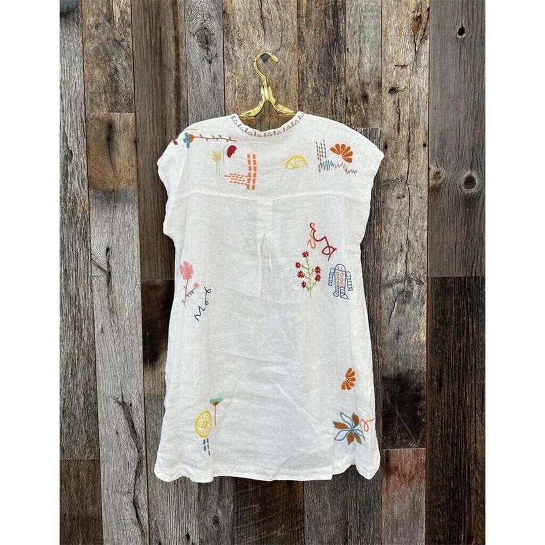 Johnny Was Women's Linen Shift Dress - Flowy Summer Casual Dress for Beach, Vacation & Boho Style Outfits