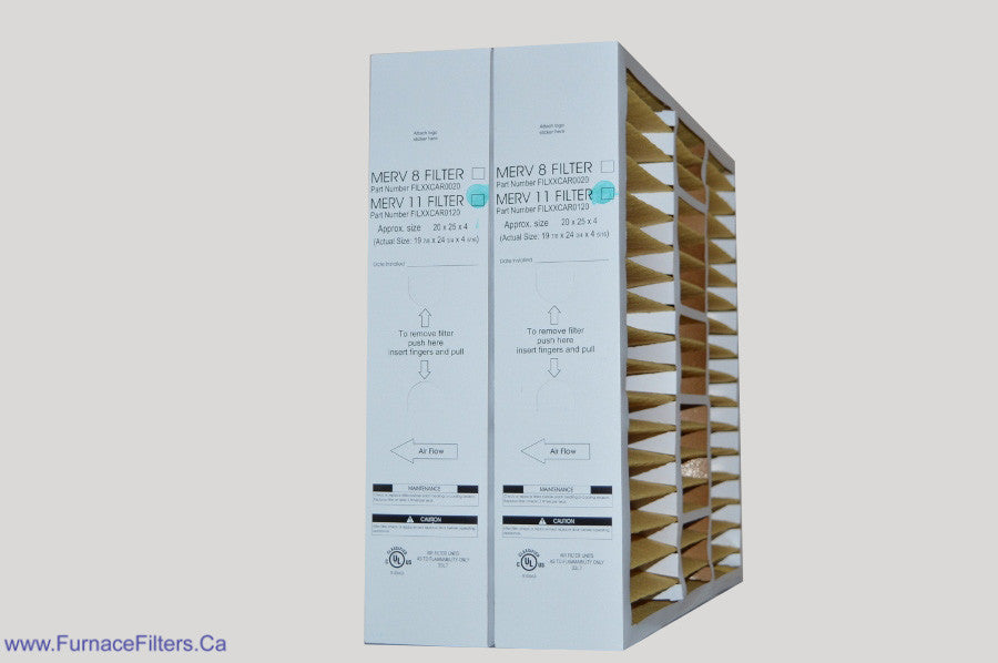 Carrier Genuine Original 20x25x4 5/16 Furnace Air Filter MERV 11 (Case of 2) - Exact Size 19 3/4x24 3/4x4 5/16 - Perfect for HVAC Systems & Home Air Purification