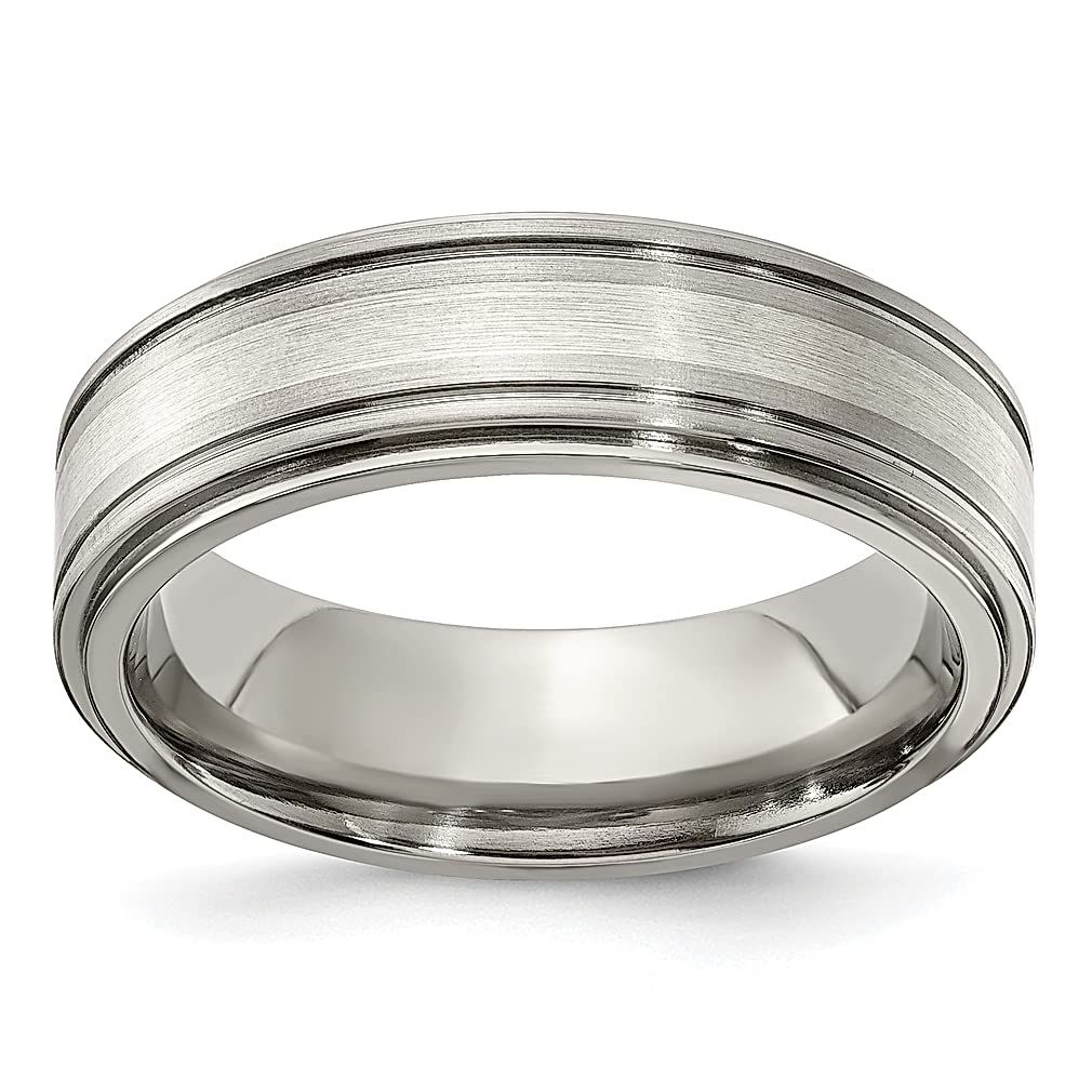 ICE CARATS Edward Mirell Titanium 925 Sterling Silver 7mm Band Ring - Wedding Band for Men, Durable Precious Metal Jewelry - Perfect Gift for Dad, Husband & Him - Ideal for Anniversaries, Engagements & Special Occasions