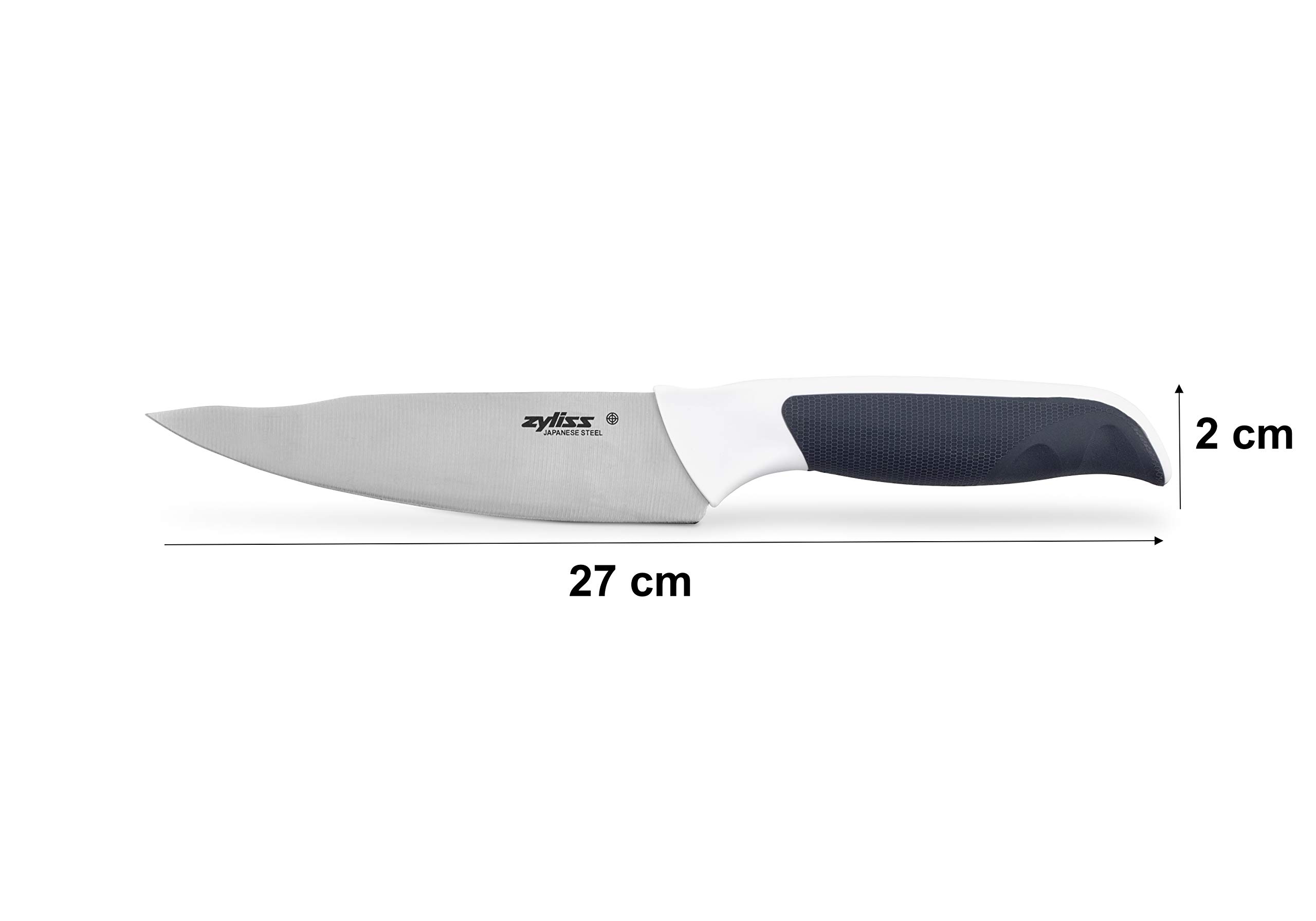 Zyliss Comfort Utility Knife - 5.25 Inch Japanese Stainless Steel Chef Knife with Non-Slip Handle & Safety Cover - Professional Kitchen Knife for Vegetables, Fruits & Food Prep - Dishwasher Safe - Perfect for Home Cooking & Professional Kitchens