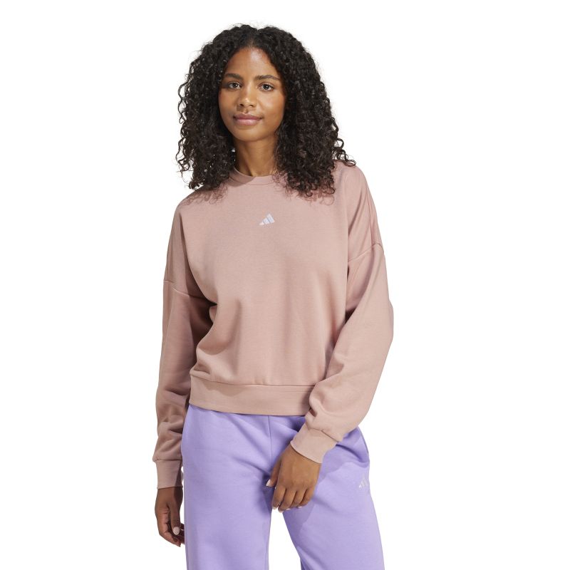 Adidas Women's Essentials Small Logo Feelcozy Sweatshirt - Soft Casual Pullover for Lounge, Workout & Streetwear Fashion