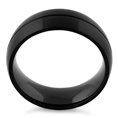 Premium Stainless Steel Black Groove Band Ring for Men & Women - Durable, Hypoallergenic Wedding, Engagement, or Fashion Jewelry - Perfect for Everyday Wear, Gifts & Special Occasions