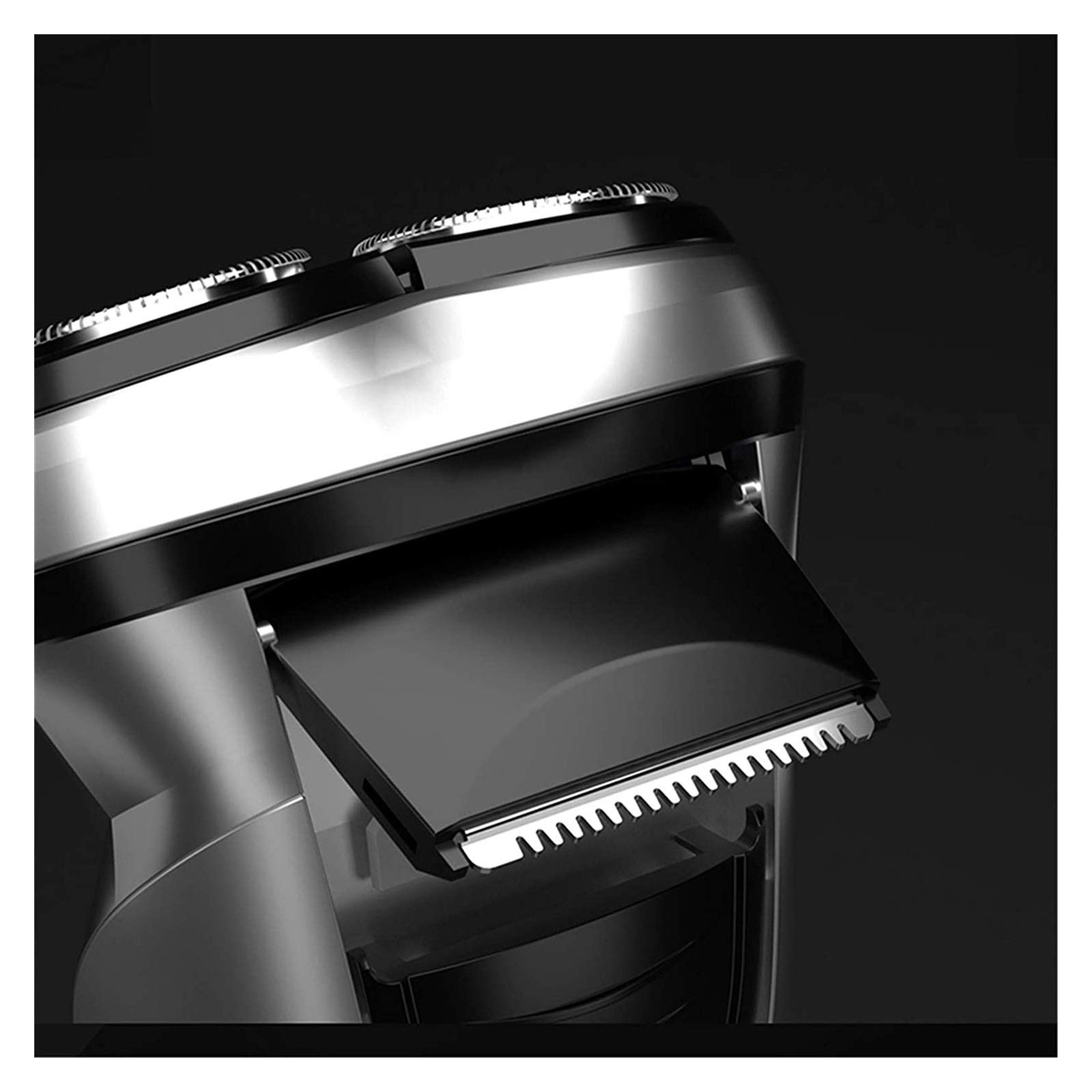 Premium Electric Shaver for Men - Wet & Dry Waterproof Cordless Rotary Razor with 3D Floating Heads & Pop-up Trimmer | Rechargeable Men's Shaving Kit | Perfect for Travel, Gym & Daily Grooming - Black