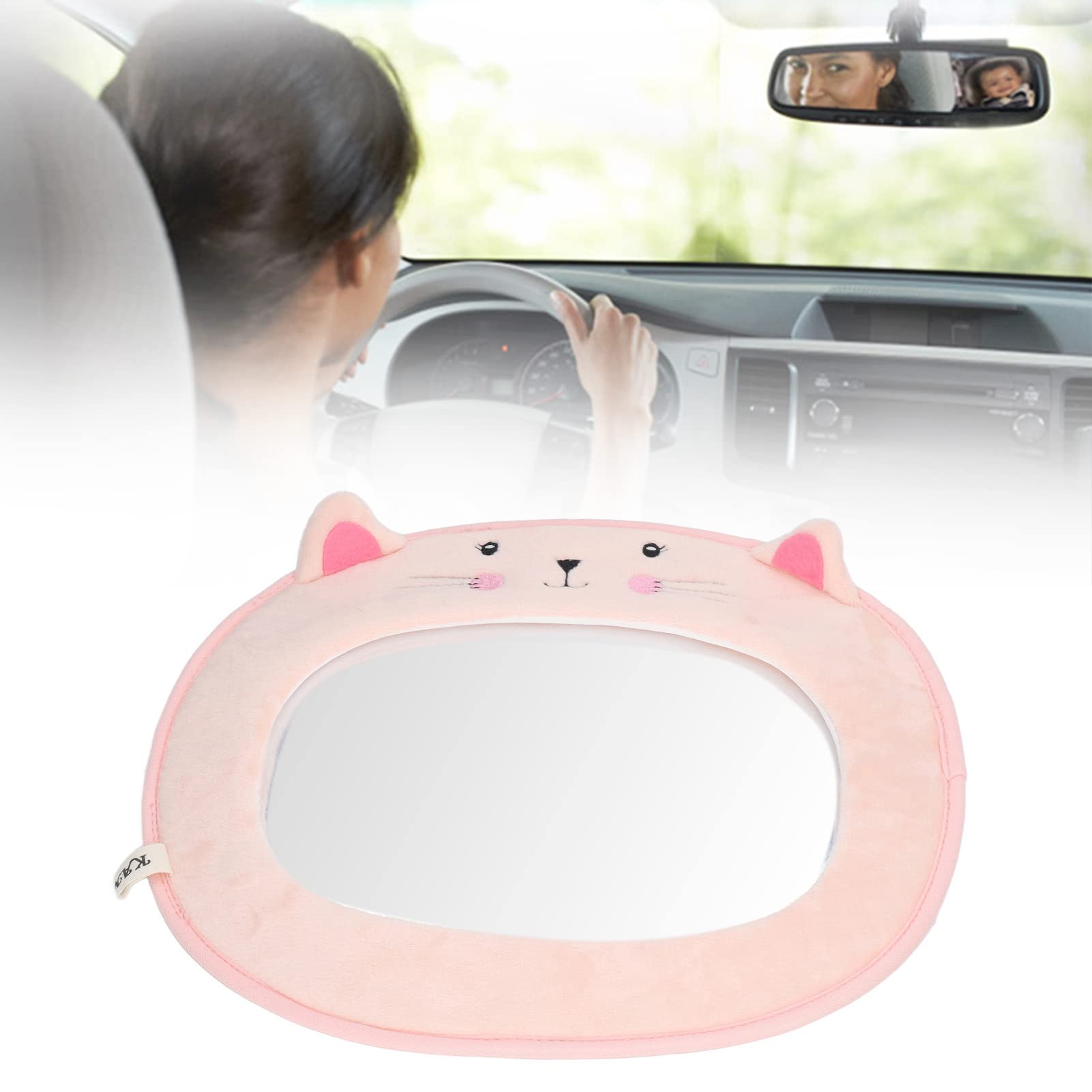 Baby Car Mirror - Acrylic Rearview Mirror for Child Safety Seat, Cartoon Cat Design - Perfect for Monitoring Baby in Backseat While Driving