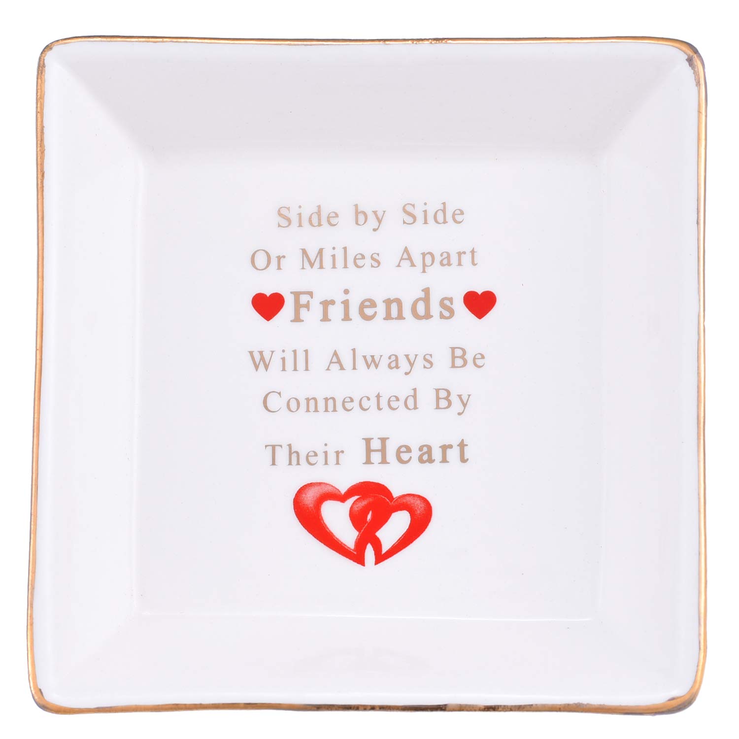 Forest Kiss Ceramic Jewelry Dish - Elegant Trinket Tray for Rings, Earrings & Small Accessories | Perfect Friendship Gift for Long Distance Friends | Home Decor & Vanity Organizer