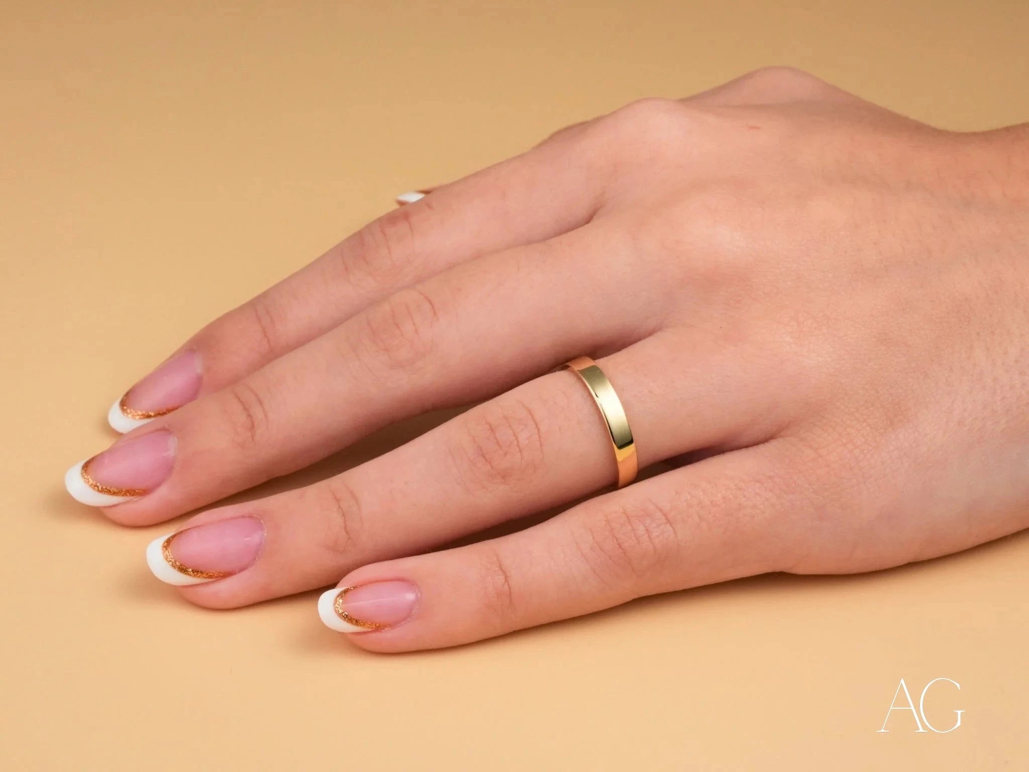 Essence Linea 3mm Minimalist Ring - Thin Balanced Line Gold/Silver Stackable Ring for Women | Perfect for Everyday Wear, Layering & Special Occasions