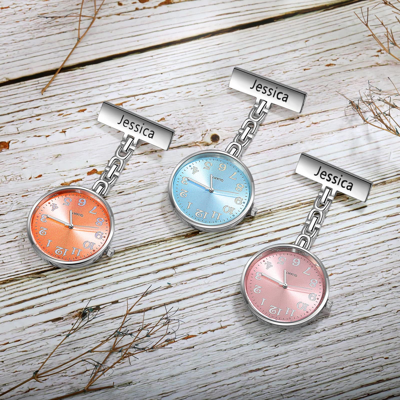Personalized Nurse Fob Watch - Digital Quartz Pocket Watch for Paramedics with Name Engraving & Clip-on Brooch - Luminous Needle Design - Ideal Birthday Gift for Nurses, Medical Students & Healthcare Professionals - Perfect for Clinical Shifts, Nursing School & Hospital Work