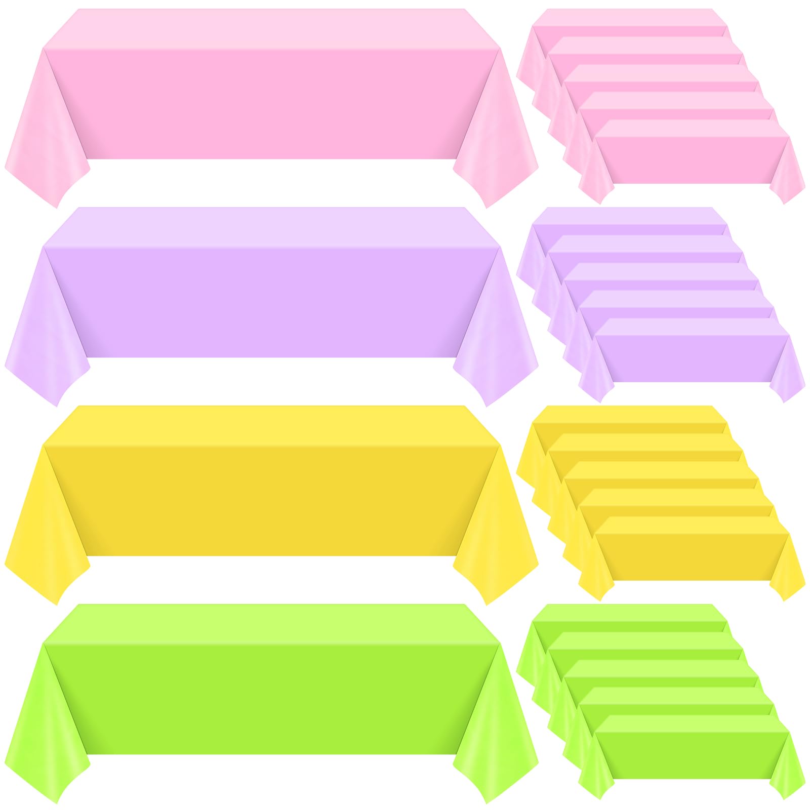24 Pack Easter Tablecloths 54x72 Inch - Disposable Rectangle Table Covers for Holiday Party, Picnic, Outdoor Dining & Dinner Decorations (Candy Series) - Perfect for Easter Celebrations, Spring Gatherings & Family Meals