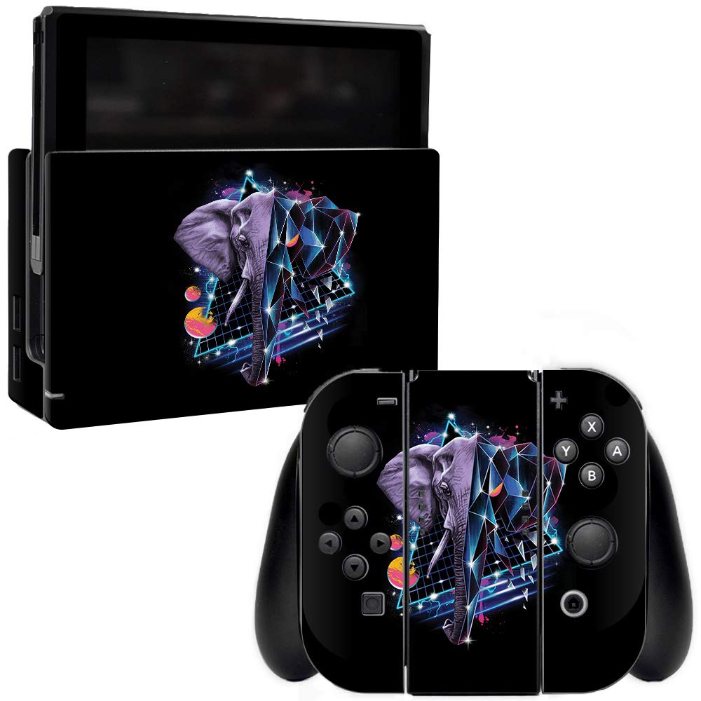 MightySkins Vinyl Decal Wrap Cover for Nintendo Switch - Eccentric Elephant Design | Protective & Durable Skin | Easy to Apply & Remove | Made in USA | Perfect for Gaming Protection & Customization
