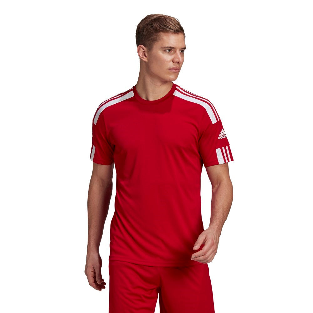Adidas Adult Squadra 21 Soccer Jersey - Red & White Performance Shirt for Men & Women - Perfect for Training, Matches & Fan Wear