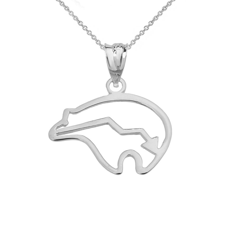 Sterling Silver Zuni Bear Pendant Necklace - Heartbeat Charm for Gifts & Fashion