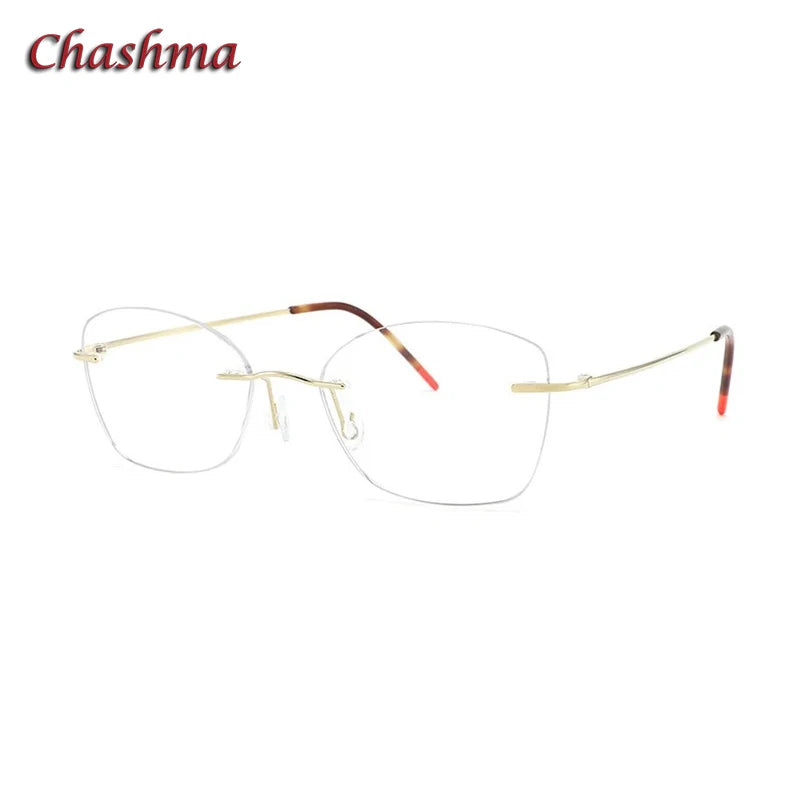 Unisex Rimless Polygon Square Titanium Eyeglasses 9017 - Lightweight & Durable Titanium Frame for Men & Women - Perfect for Reading, Work & Fashion Accessories