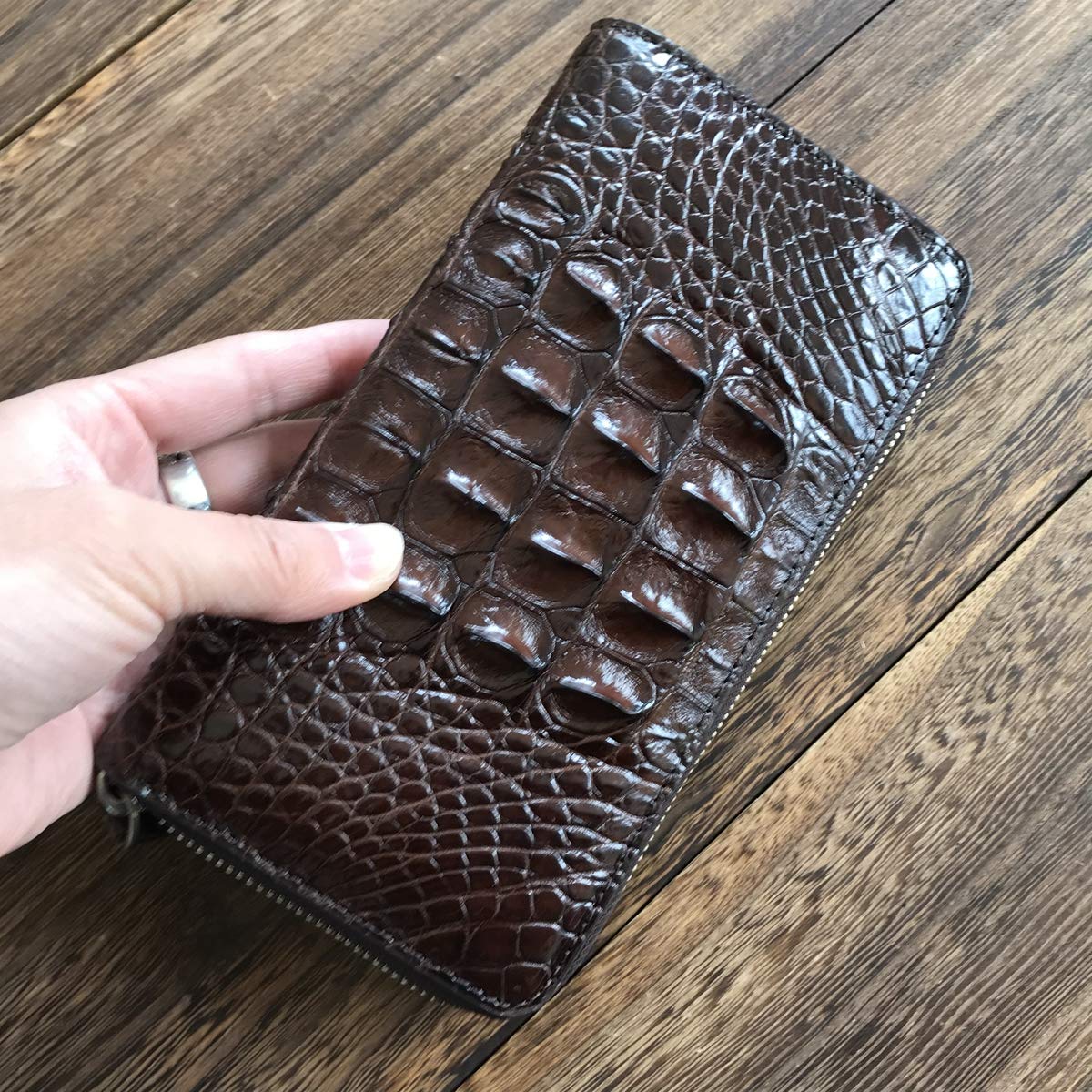 **Genuine Crocodile Leather Men's Wallet - Luxury Alligator Skin Long Wallet with Card Holder, RFID Protection - Perfect Gift for Birthday, Anniversary & Business (Ideal for Travel & Everyday Use)**