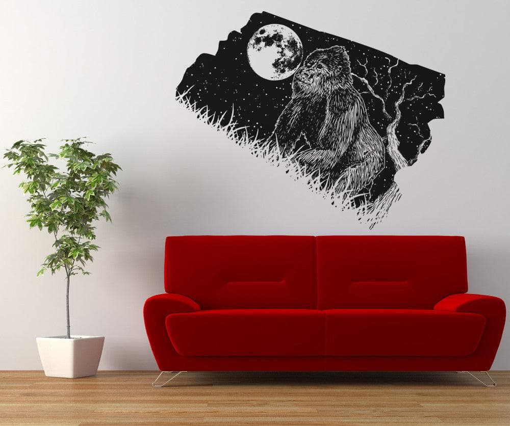 Gorilla at Night Vinyl Wall Decal Sticker - Removable Home Decor for Kids Room, Nursery & Office - #OS_AA1573