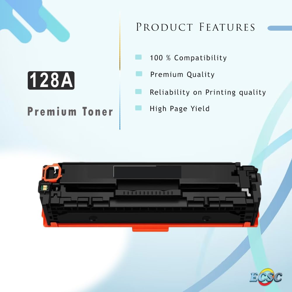 ECSC CE322A Yellow Toner Cartridge - Compatible with HP LaserJet Pro CM1415fn/CM1415fnw/CP1525n/CP1525nw Printers (1-Pack) - Ideal for Office Printing & Document Reproduction