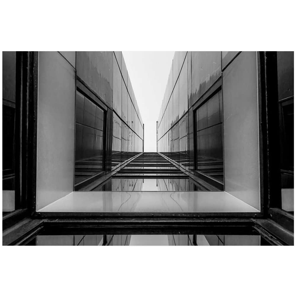 Modern Architecture Canvas Wall Art Print - Unframed Building Painting for Living Room, Dining Room, Bedroom & Bathroom Decor - 08x12 Inch Home Decoration | Perfect for Urban Style Interiors & Office Spaces