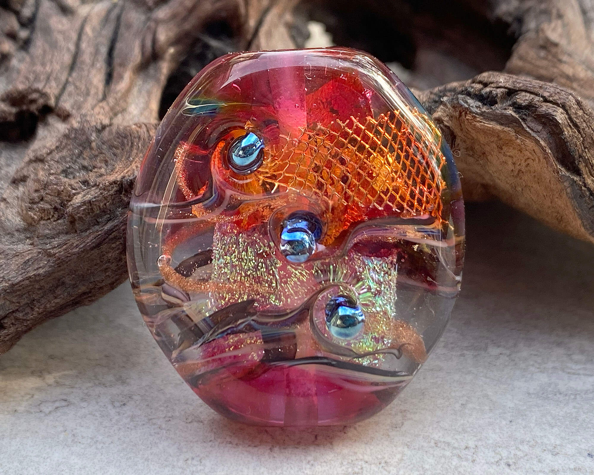 Handmade Fuchsia Pink Glass Lampwork Focal Bead for Jewelry Making - Perfect for Necklaces, Bracelets & DIY Craft Projects