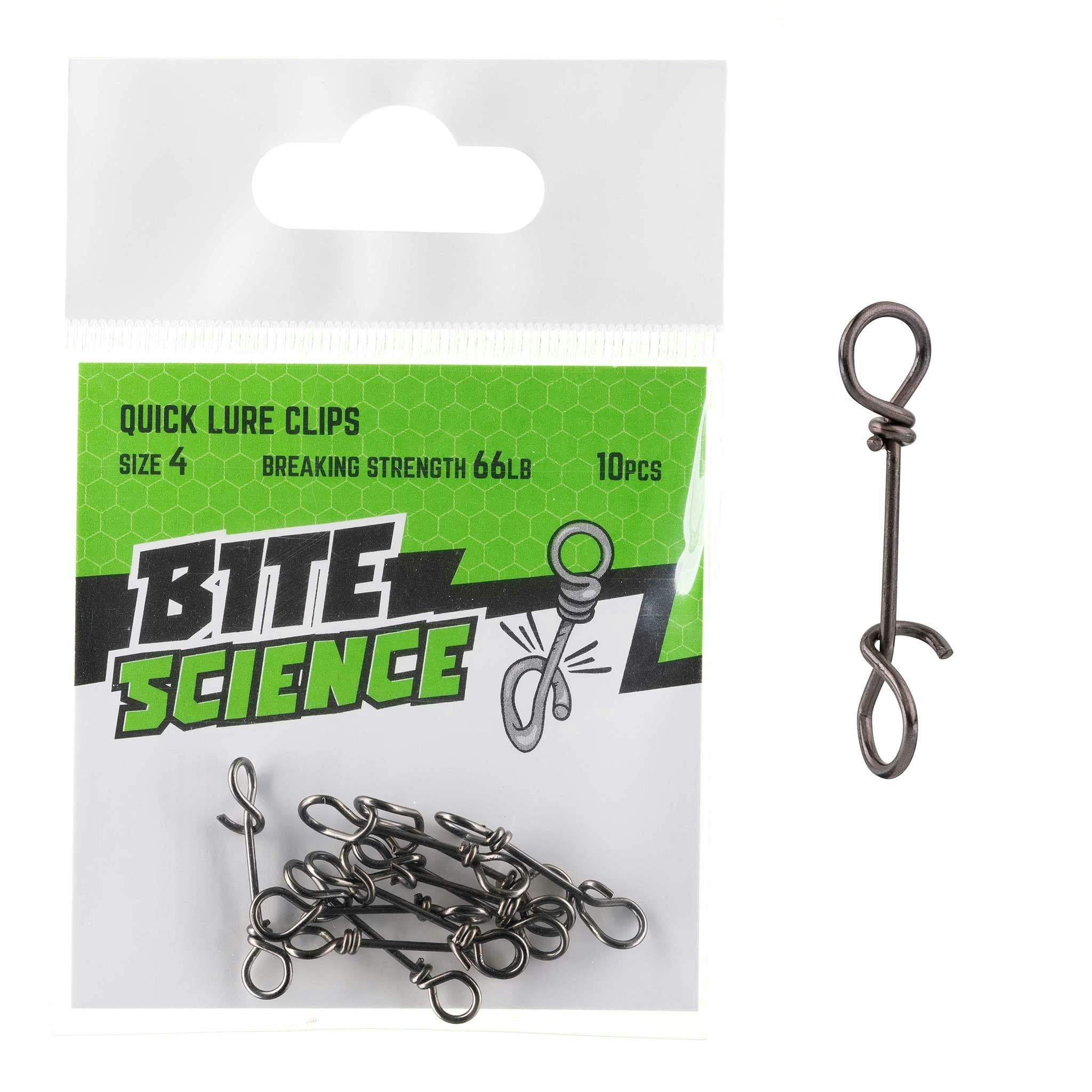 Bite Science Quick Lure Clips - Fishing Gear Accessories for Saltwater & Freshwater Anglers - Perfect for Bass, Trout, and Walleye Fishing