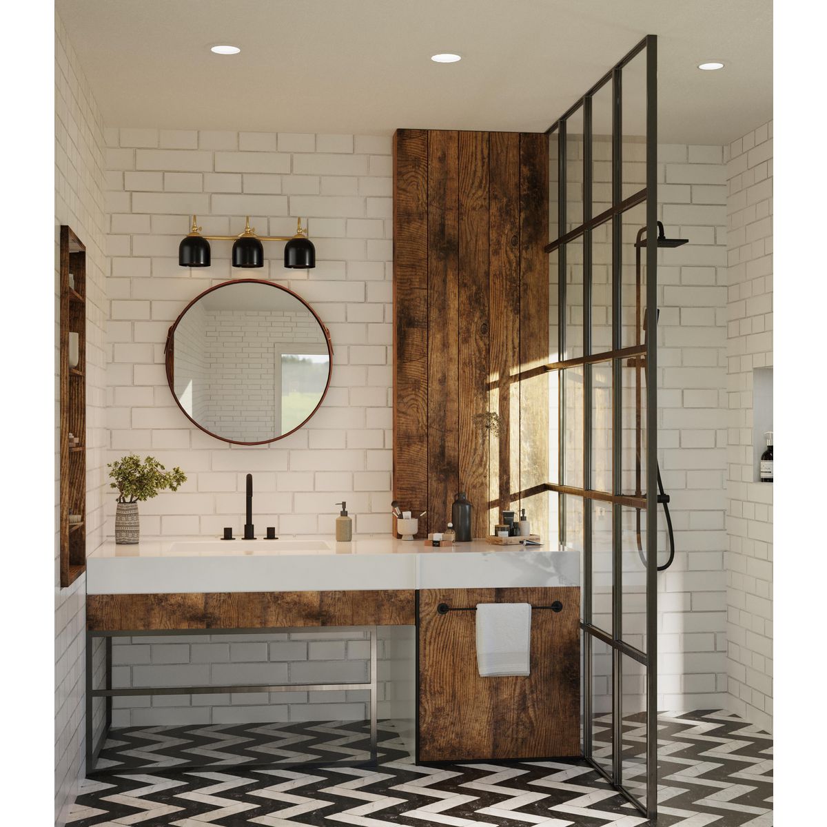 Dalton Collection 3-Light Metal Shade Bathroom Vanity Light Fixture - Perfect for Modern Bathroom, Powder Room & Dressing Area Lighting