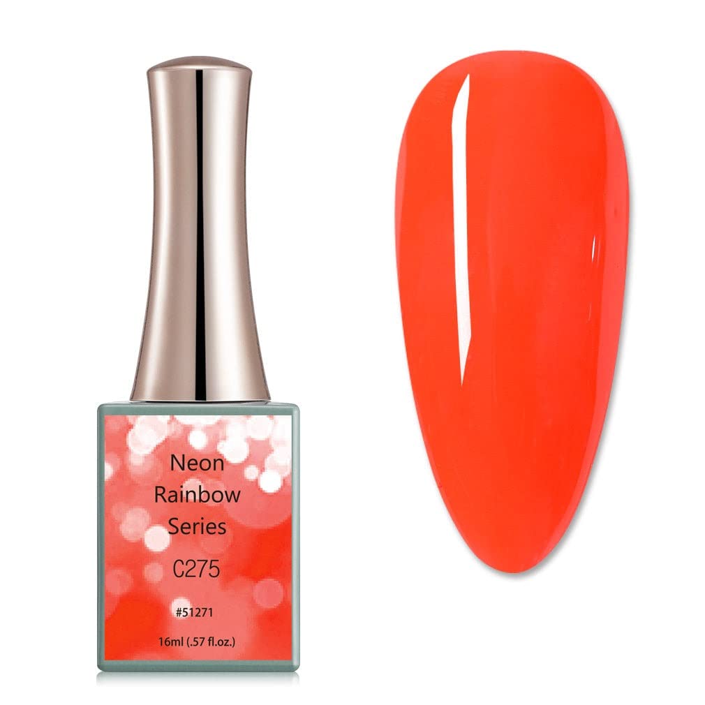 CANNI 16ml Large Bottle Neon Rainbow Gel Nail Polish - Soak Off UV/LED Cured Varnish, Shining Colors for Nail Art (C275) | Perfect for Salon, Home Manicure & Party Nail Designs