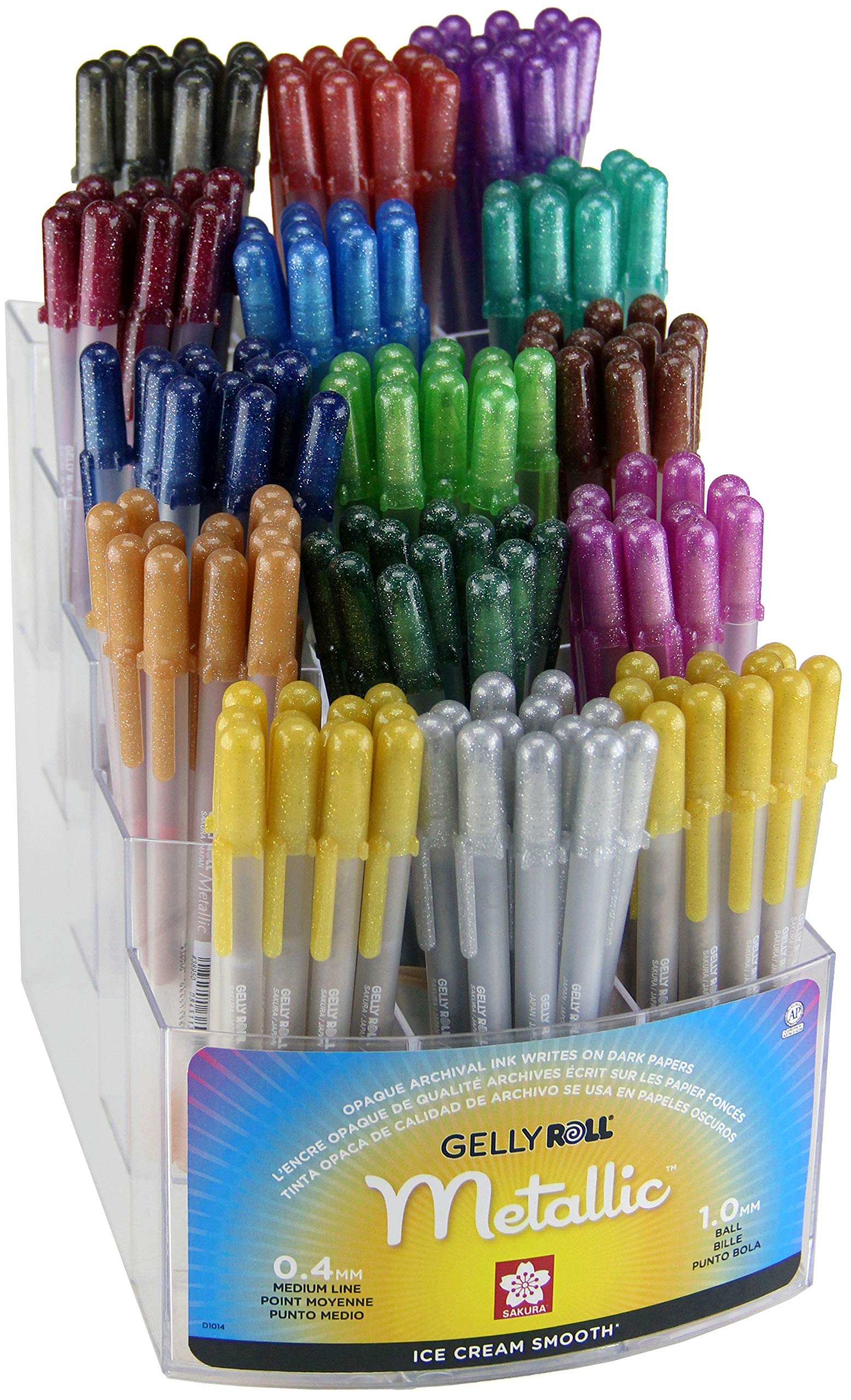 Sakura Gelly Roll Metallic Pens Set - 10 Assorted Colors for Scrapbooking, Journaling & Hand Lettering - Smooth Gel Ink Rollerball Pens for Artists & Crafters