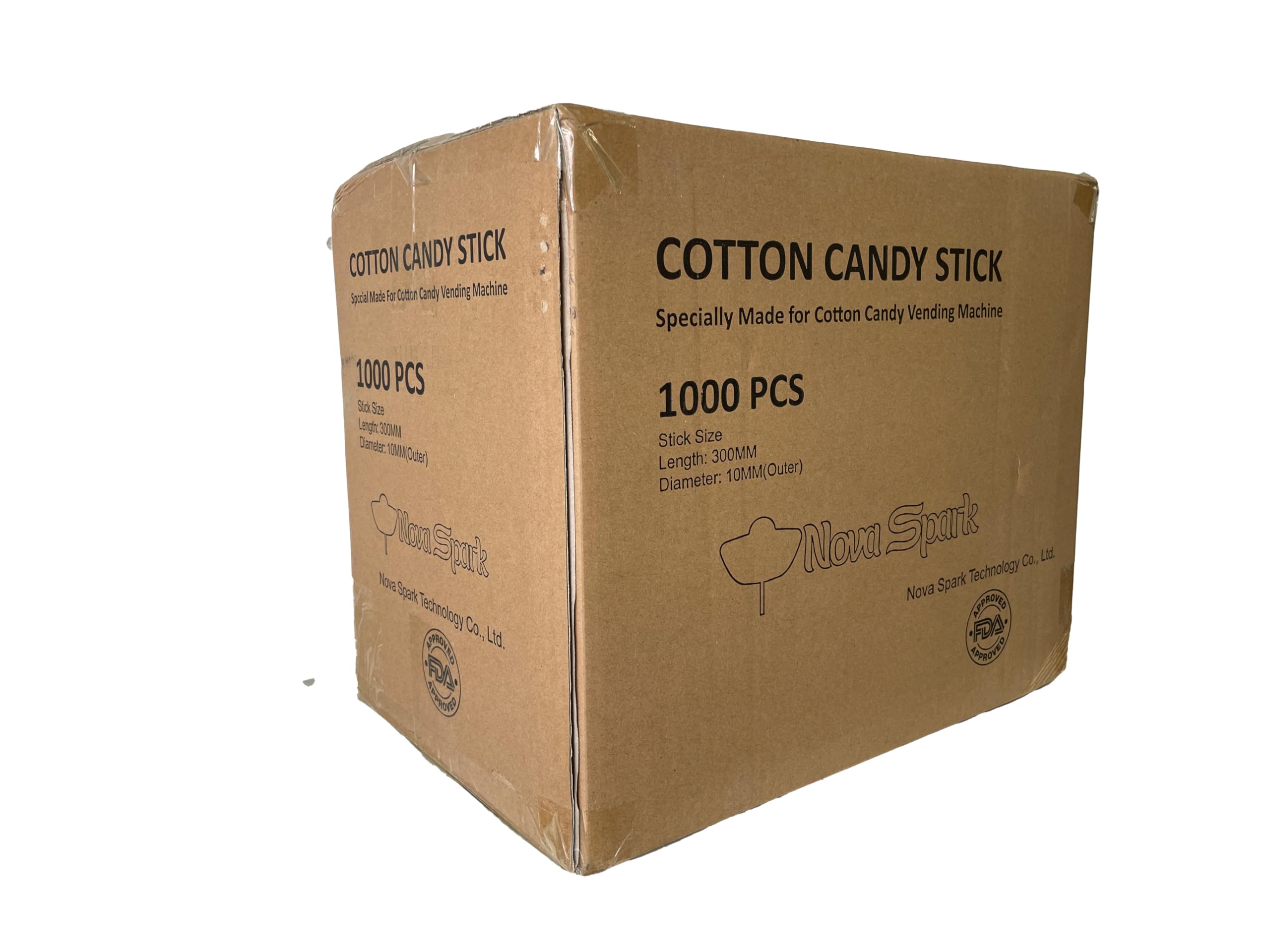 1000PCS Cotton Candy Cones for Nova Spark Automatic Cotton Candy Vending Machine - Bulk Pack of Premium Paper Candy Sticks for Carnival, Fair, Party & Event Concessions