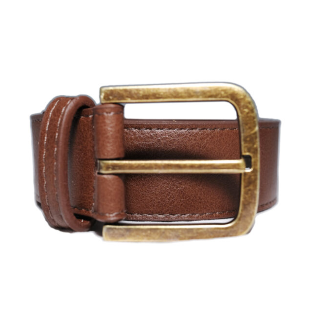 Premium Cognac Leather Belt with Gold Buckle - Classic Brown Dress Belt for Men | Perfect for Office, Formal Events & Business Attire