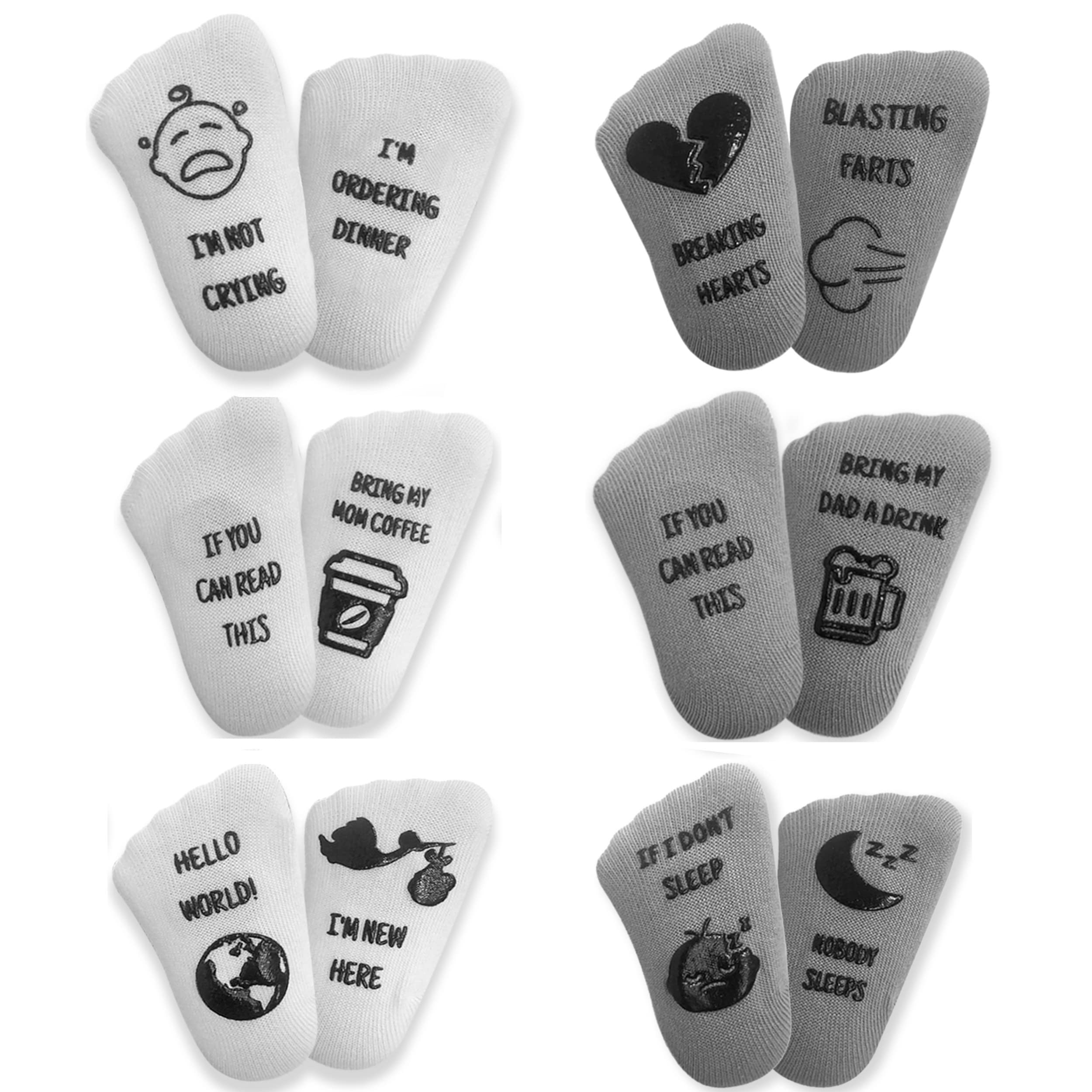 Baby Socks Gift Set for Boys & Girls - 6 Adorable Gender Neutral Designs | Perfect Baby Shower & Registry Gift | Soft Newborn Socks 0-12 Months | Ideal for Photography, First Outfits & Special Occasions