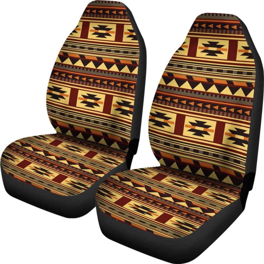 Brown Ethnic Pattern Native American Car Seat Covers - Premium Custom Fit for Trucks & SUVs - Perfect for Road Trips, Daily Commutes & Outdoor Adventures