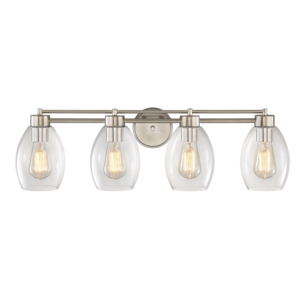 Satin Nickel Bathroom Light Fixture - Modern Vanity Lighting for Bathroom, Powder Room & Dressing Area - Water-Resistant & Energy-Efficient LED Bath Light - Perfect for Home, Hotel & Spa Decor