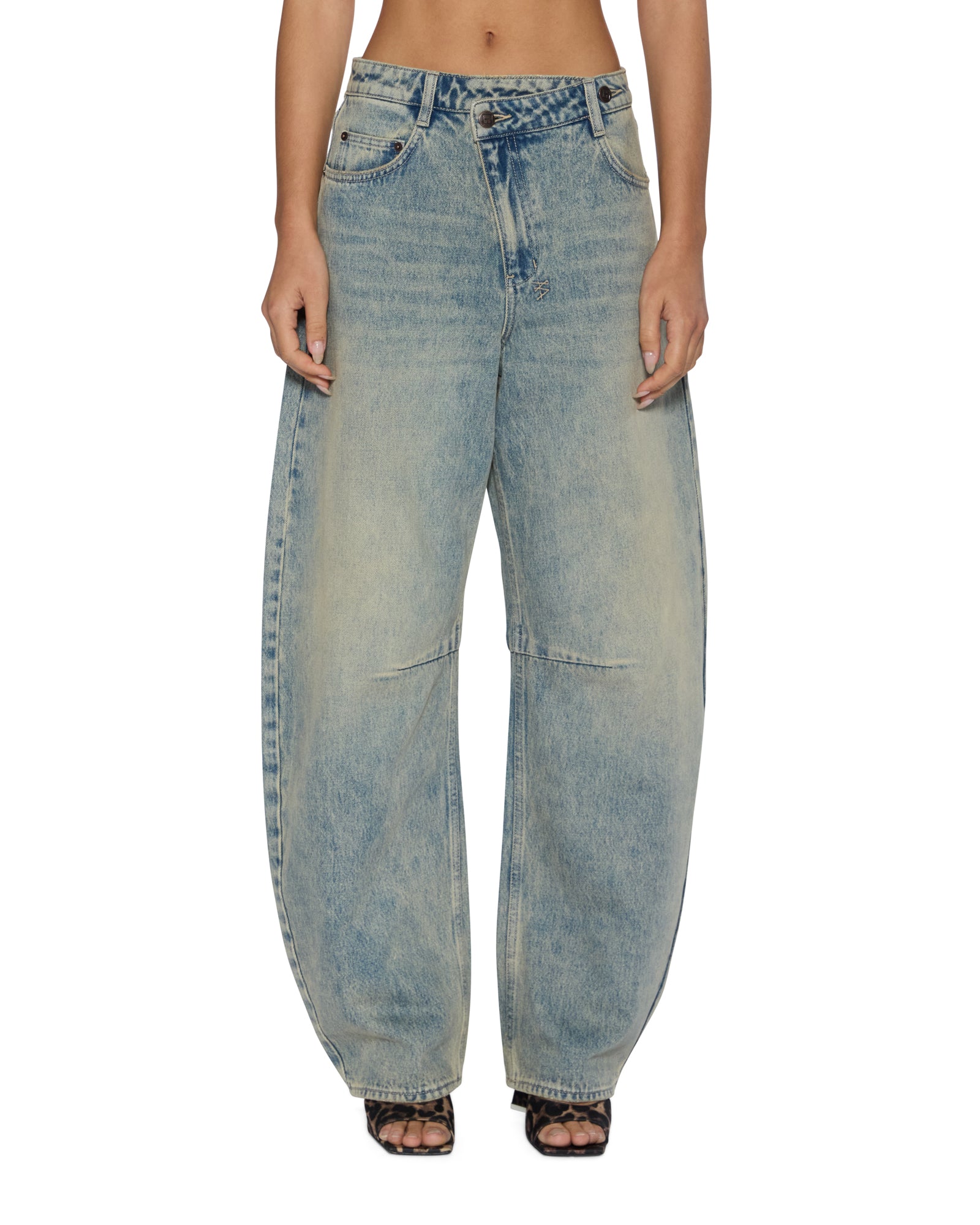 BARREL JEAN FOLK - Premium High Waist Distressed Denim Jeans for Women | Trendy Vintage Style | Perfect for Casual Wear, Street Fashion & Night Out