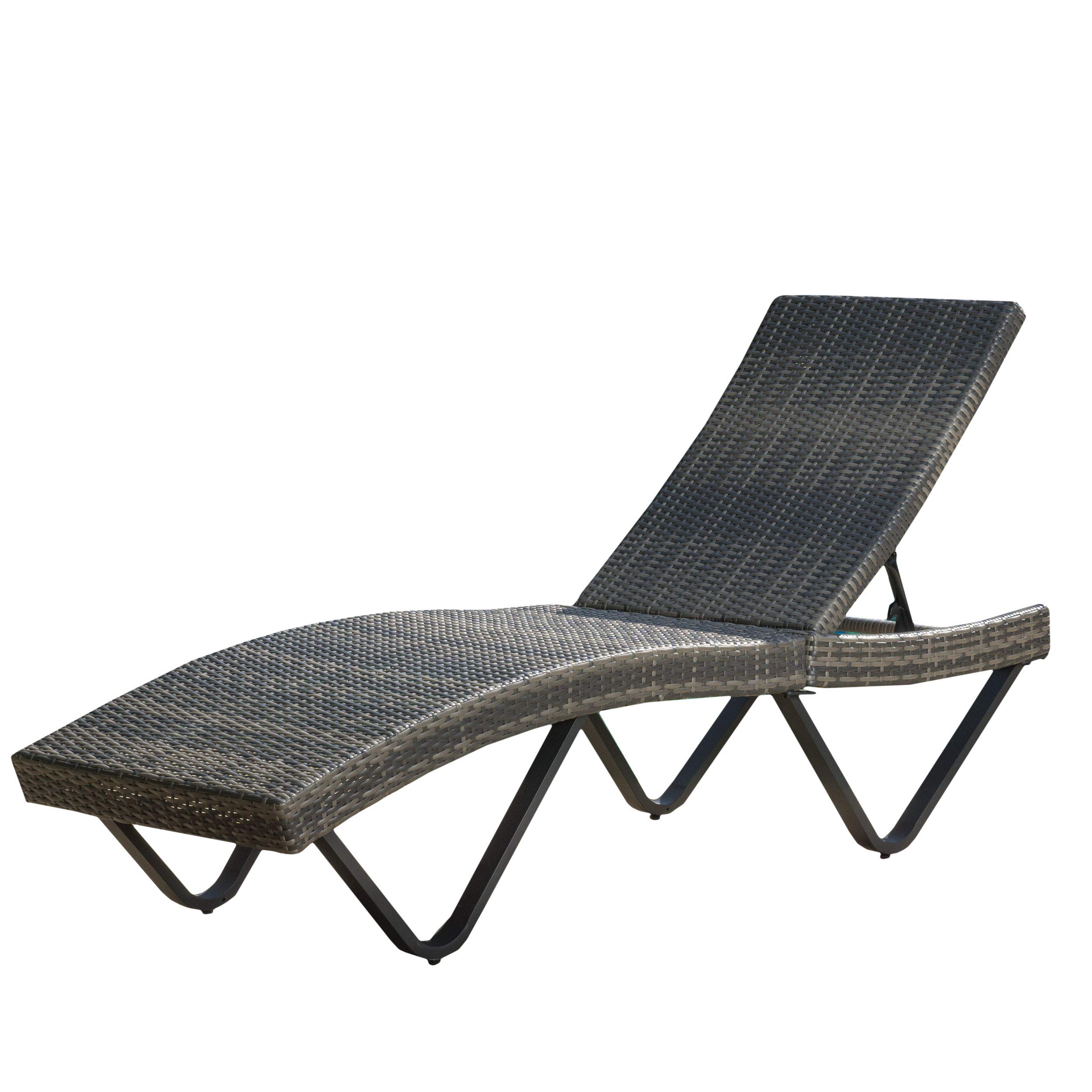 Christopher Knight Home San Marcos Chaise Lounge - Grey Modern Accent Chair for Living Room, Bedroom, or Office - Comfortable Upholstered Chaise with Solid Wood Frame