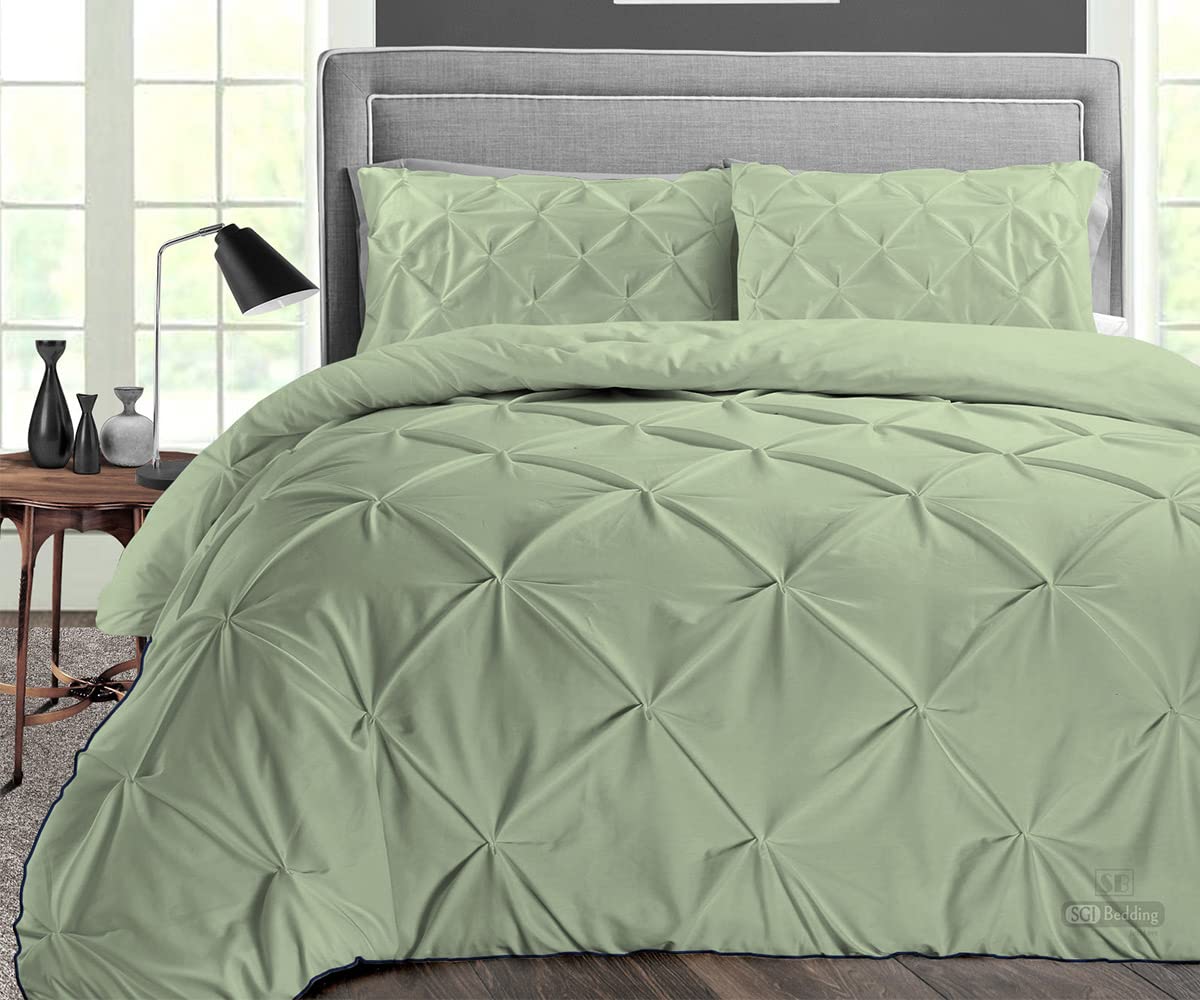 Premium SGI Queen Comforter Set - 300 GSM Plush Siliconized Microfiber Fill with 1000 Thread Count Egyptian Cotton Shell | Ultra Soft & Fluffy Duvet Insert with Premium Piping & Matching Pillowcases | Perfect for Cozy Bedroom Decor & Luxurious Sleep Experience