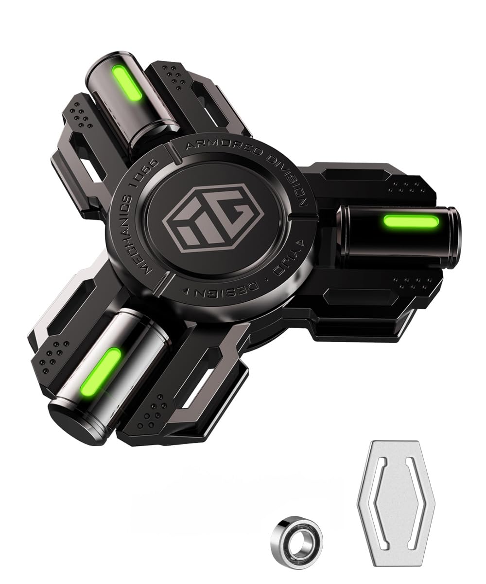 Premium Metal Fidget Spinners for Adults & Kids - Stress Relief Toys for Anxiety & ADHD - Solar-Powered Luminous Hand Spinners - Perfect for Office, Classroom, Travel & Sensory Play