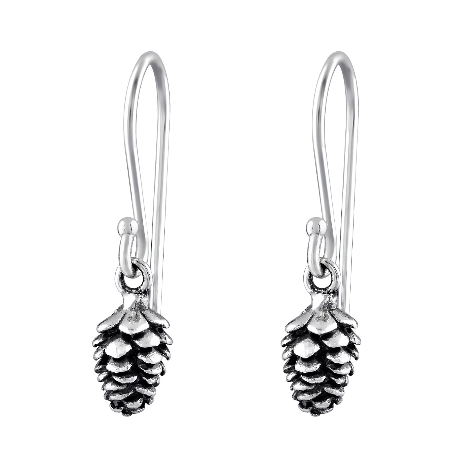 Pine Cone Sterling Silver Small Drop Earrings - Dainty Nature-Inspired Jewelry for Women | Perfect for Everyday Wear, Weddings & Boho Outfits