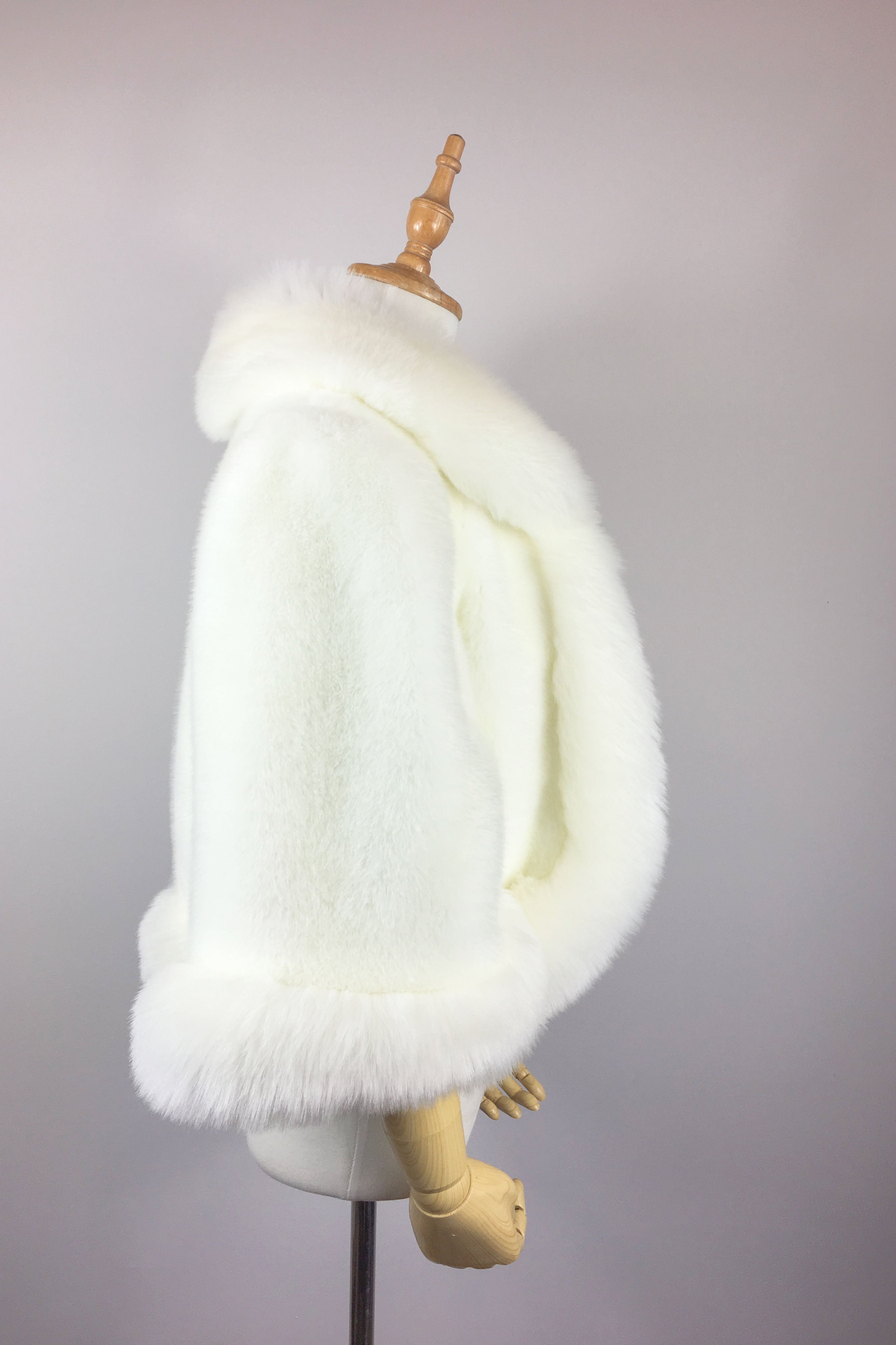 Chloe White Faux Fur Jacket for Women - Ivory Winter Coat with Hood | Warm Fashion Outerwear for Cold Weather, Parties & Holiday Events