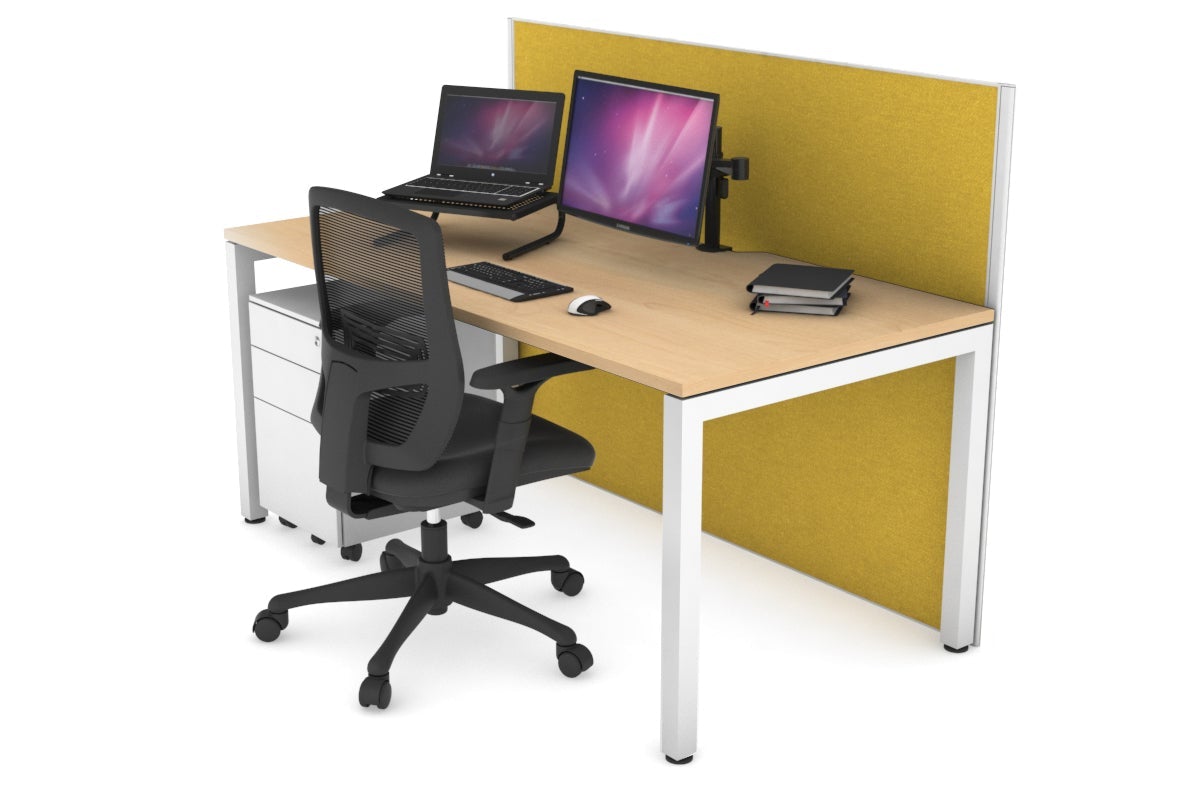 Horizon Quadro Square Legs Office Desk - 1400L x 800W Modern Workstation with Cable Management | Perfect for Home Office, Study Room & Workspace Organization