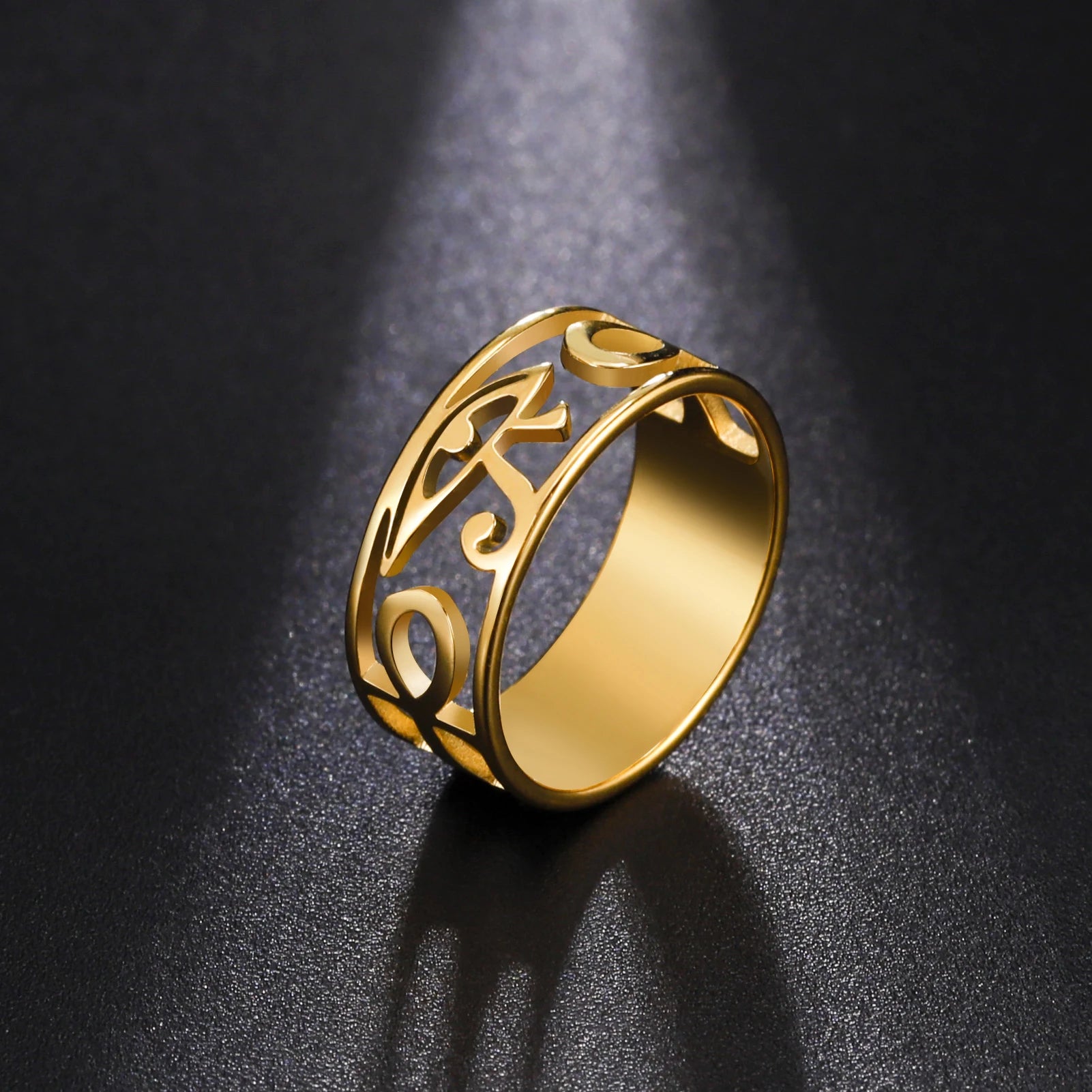Eye of Horus Ring - Ancient Egyptian Symbol Jewelry for Protection & Power - Perfect for Spiritual Gifts, Meditation, and Boho Fashion Accessories