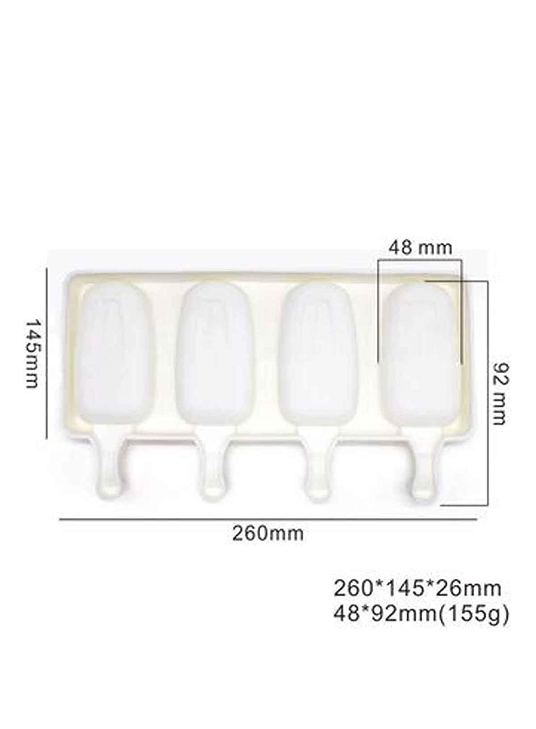 Premium 4-Cavity Silicone Cake Pop Mold - Classic White Popsicle & Ice Cream Bar Molds for Baking | Perfect for Birthday Parties, Baby Showers & Holiday Desserts