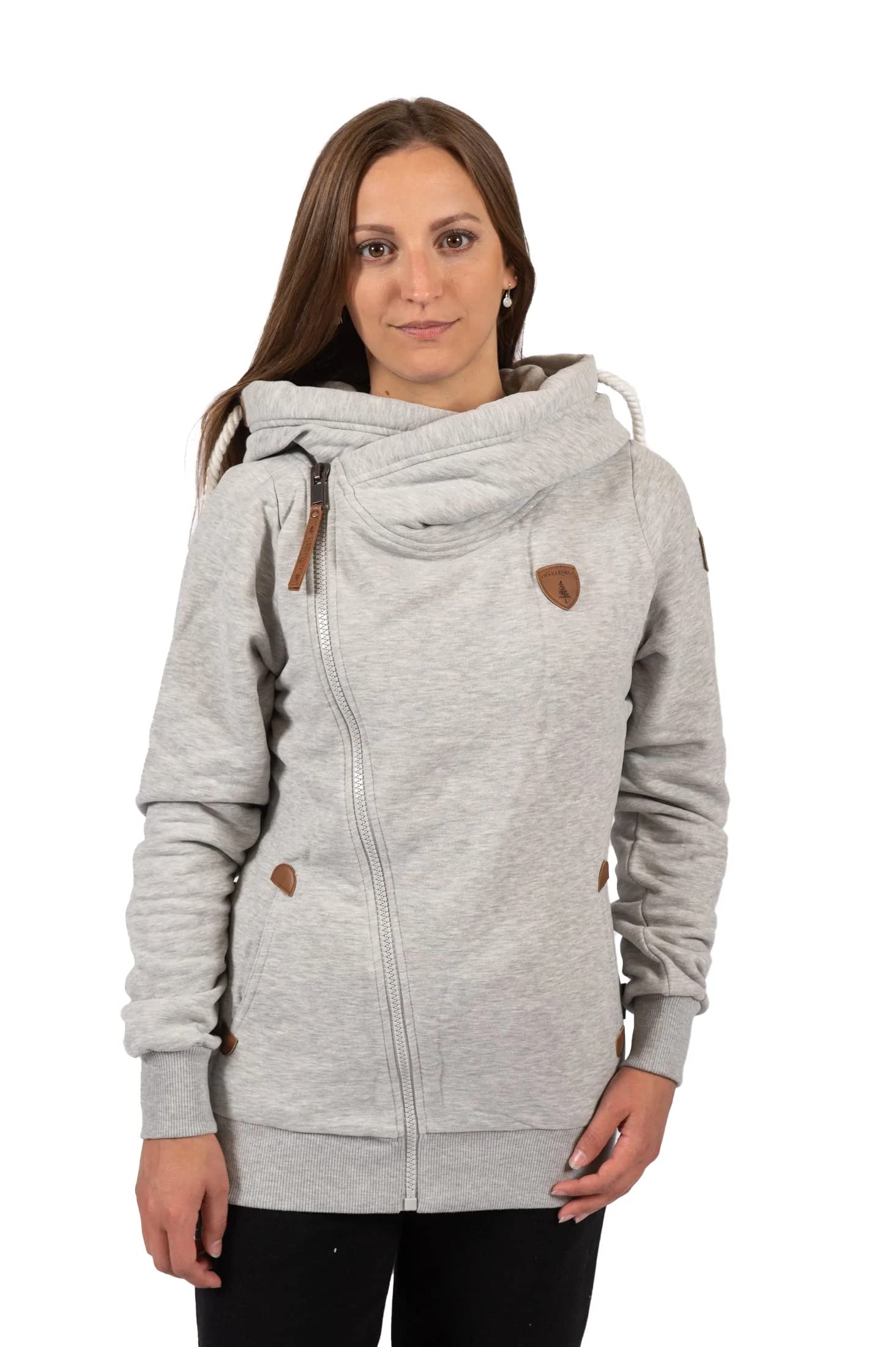 Wanakome Women's Athena Side Zip Hoodie - Stylish Pullover Sweatshirt for Casual Wear, Gym & Outdoor Activities